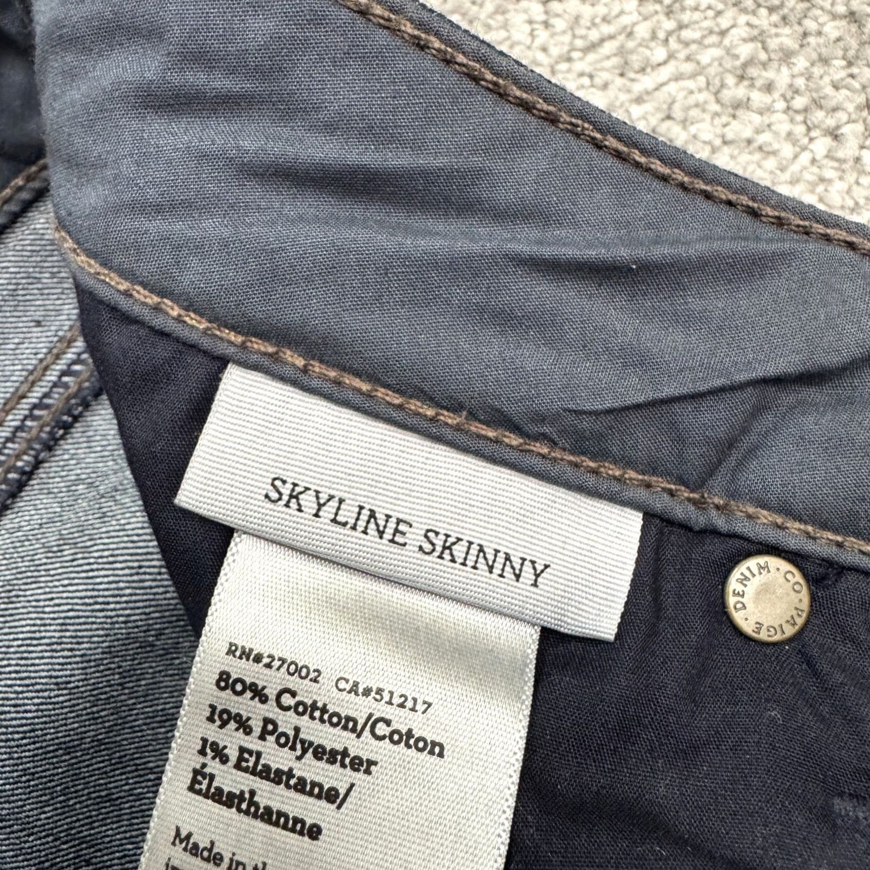 Paige Paige Skyline Jeans Womens 25 Dark Blue Denim Slim Skinny Mid Rise 5-Pocket City Outdoor Streetwear Mens Womens Girls? Size 42" / US 20 - 7 Thumbnail