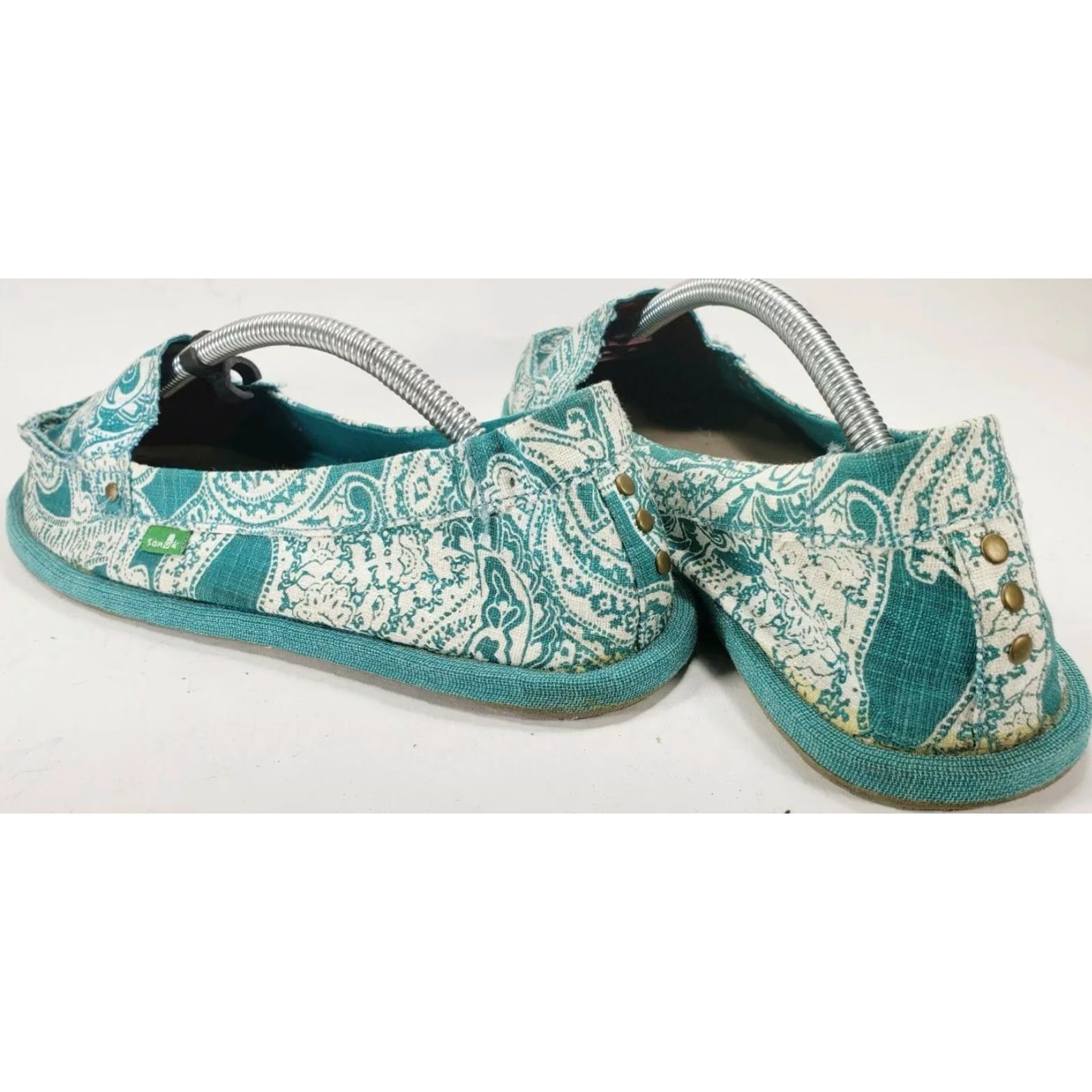 Sanuk SANUK Donna Women's Casual Loafers Teal White Paisley 41EU 10M UK 8.5 US 10 Mens Womens Shopping Shoes Size US 11 / IT 41 - 6 Thumbnail