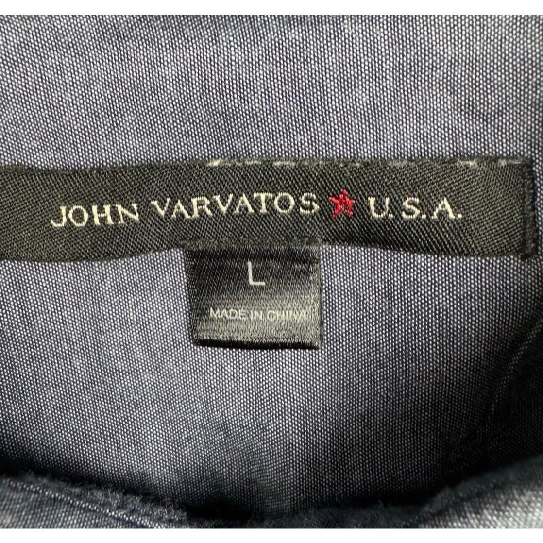 John Varvatos John Varvatos Men's 100% Cotton L/S Button Shirt Blue • Larg Size US L / EU 52-54 / 3 - 3 Thumbnail