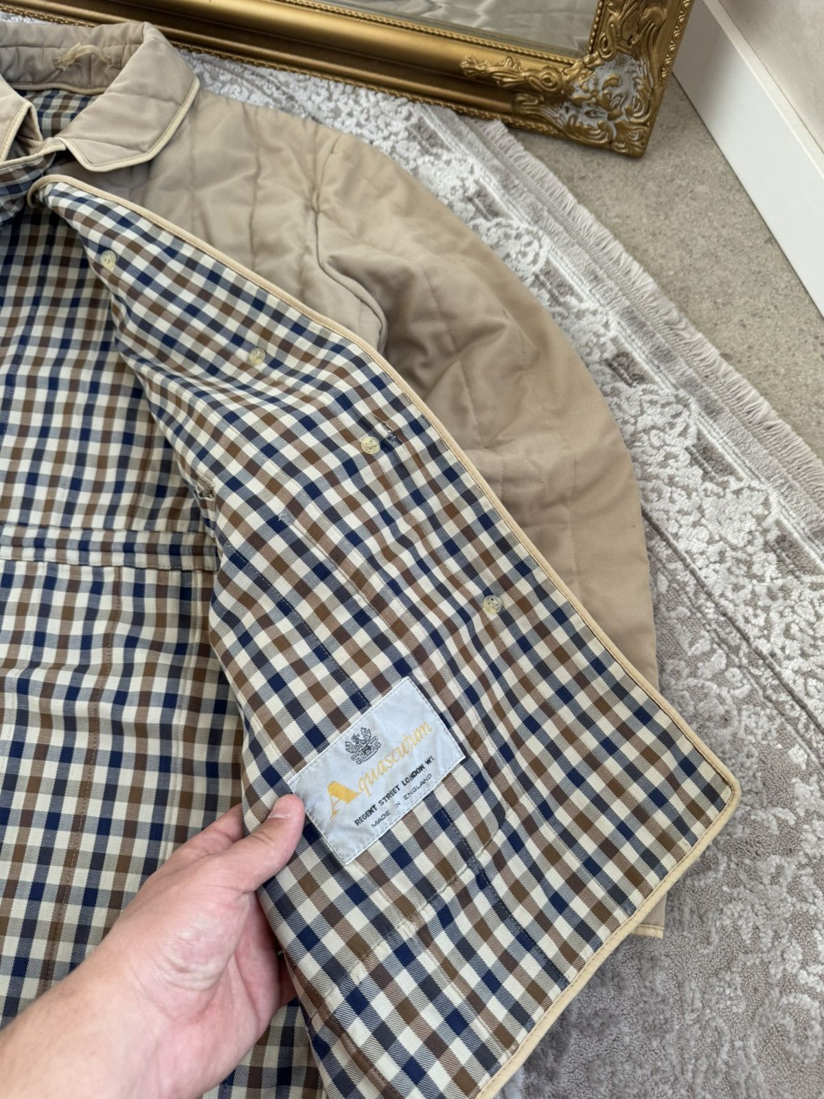 Aquascutum 90’s Aquascutum Quilted York Club Checkered Jacket Size US L / EU 52-54 / 3 - 6 Thumbnail