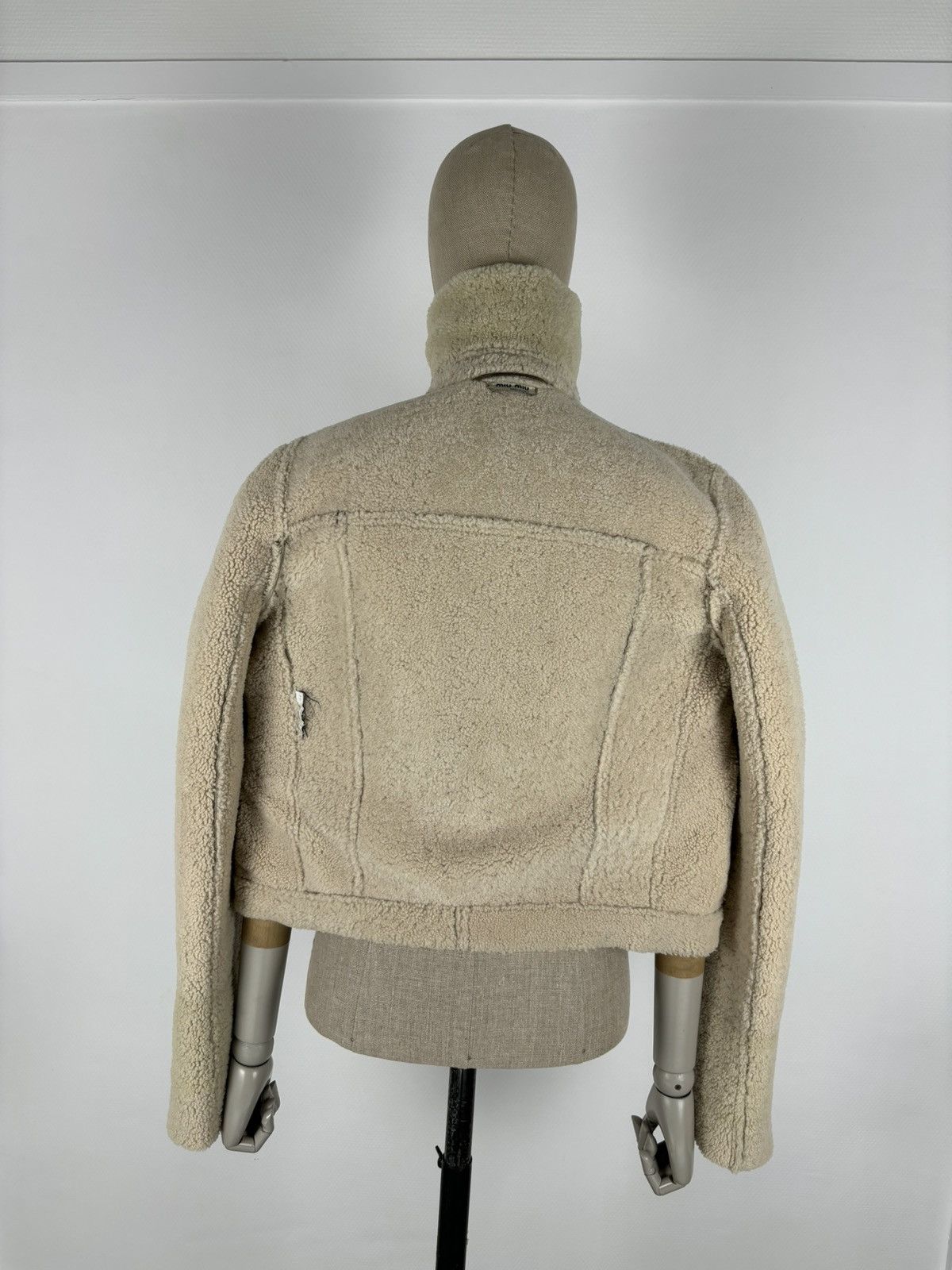 Miu Miu PRADA Sheepskin Dyed Fur Leather Coat Aviator Jacket Bomber Size M / US 6-8 / IT 42-44 - 12 Thumbnail