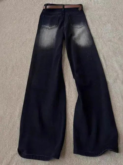 Jean Vintage Washed Black Grey Street Y2K Micro Flare Jeans Size US 30 / EU 46 - 6 Thumbnail
