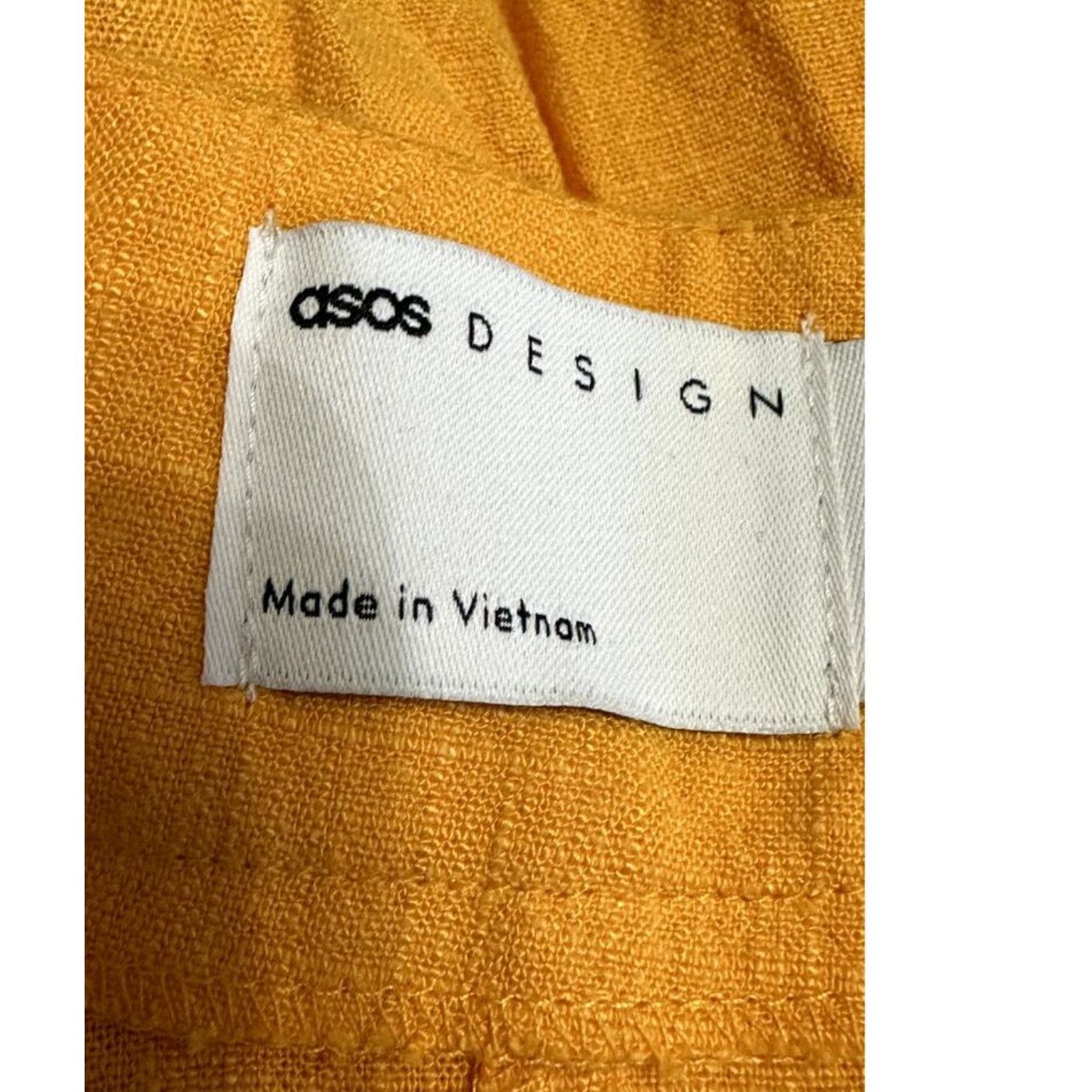 Asos ASOS Wide Leg Pants High Rise Linen Orange Women's US 10 NWT Size 32" / US 10 / IT 46 - 9 Thumbnail