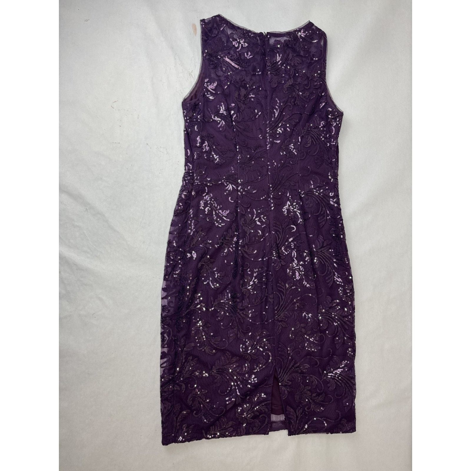 Calvin Klein Calvin Klein Purple Sequin Lace Sheath Dress Holiday 4 Size S / US 4 / IT 40 - 2 Thumbnail