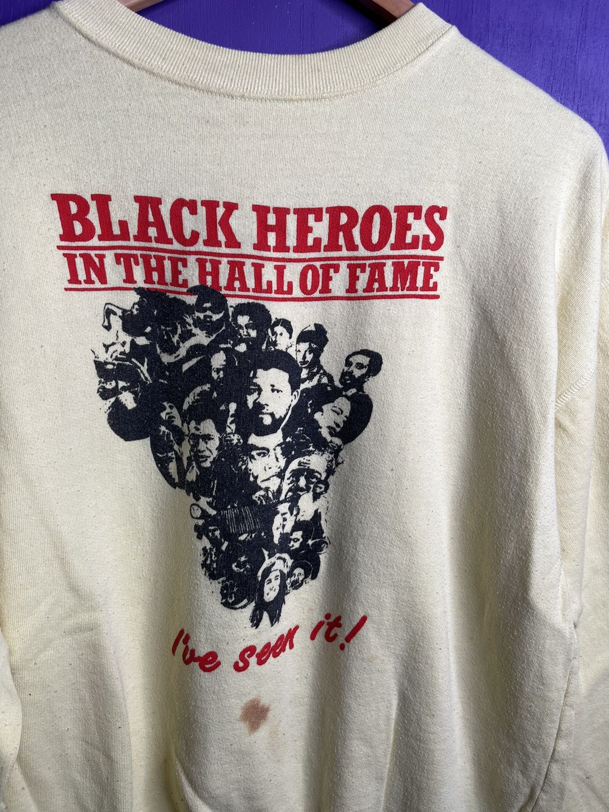 Vintage Vintage 80s Black heroes hall of fame sweatshirt Size US L / EU 52-54 / 3 - 3 Thumbnail