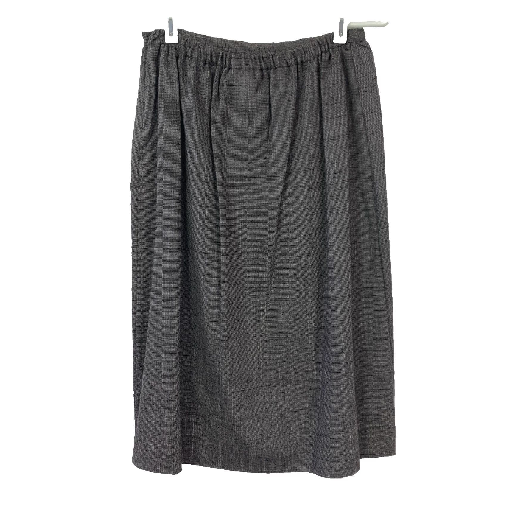 Melissa VINTAGE Melissa Lane Gray White Pinstripe Blazer Skirt Suit 12 Women Knit Polyester Blend Belted Four-Button Set Includes Jacket Skirt Accessories Size 34" / US 12 / IT 48 - 4 Thumbnail