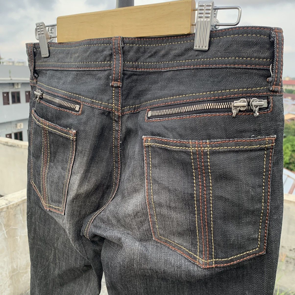 If Six Was Nine × Japanese Brand 💥Flare💥90s Schlussel Stretch mark Wolf Washed faded jean Size US 33 - 10 Thumbnail
