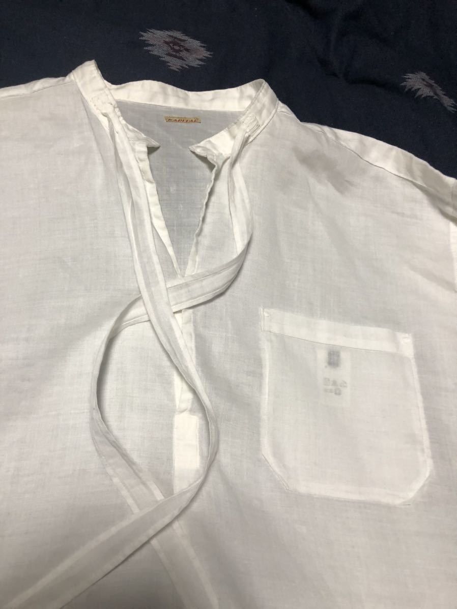 Kapital Archive Linen Tie-up Stand Collar Shirt Size US L / EU 52-54 / 3 - 2 Thumbnail