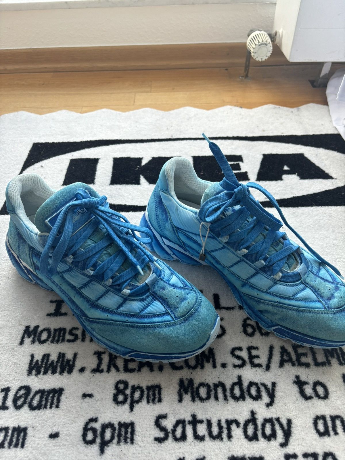 スニーカー MAISON MARGIELA TIE DYE PRINTED SPLICED SNEAKERS Maison Margiela Leather Tie-Dye Print Sneakers - Black