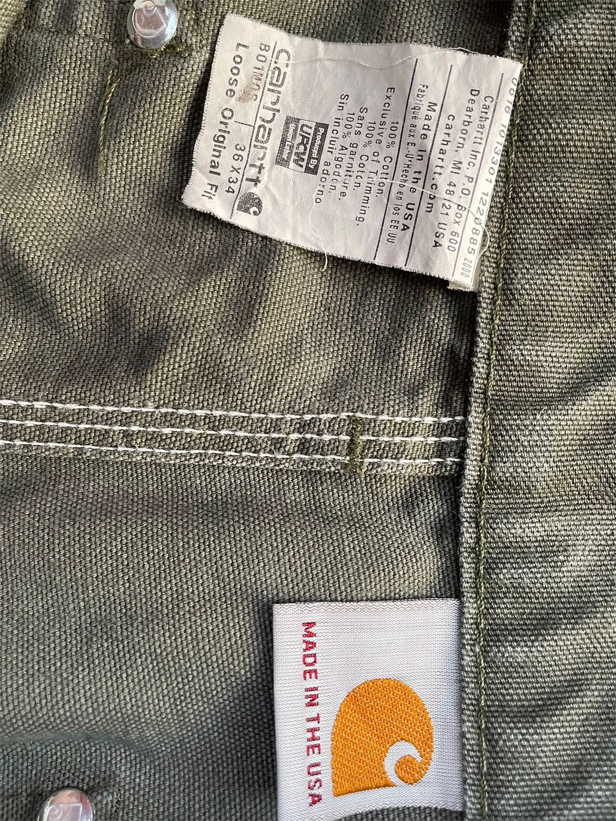 Carhartt Faded Mosgreen Carhartt Double Knee Grunge Size US 36 / EU 52 - 3 Thumbnail