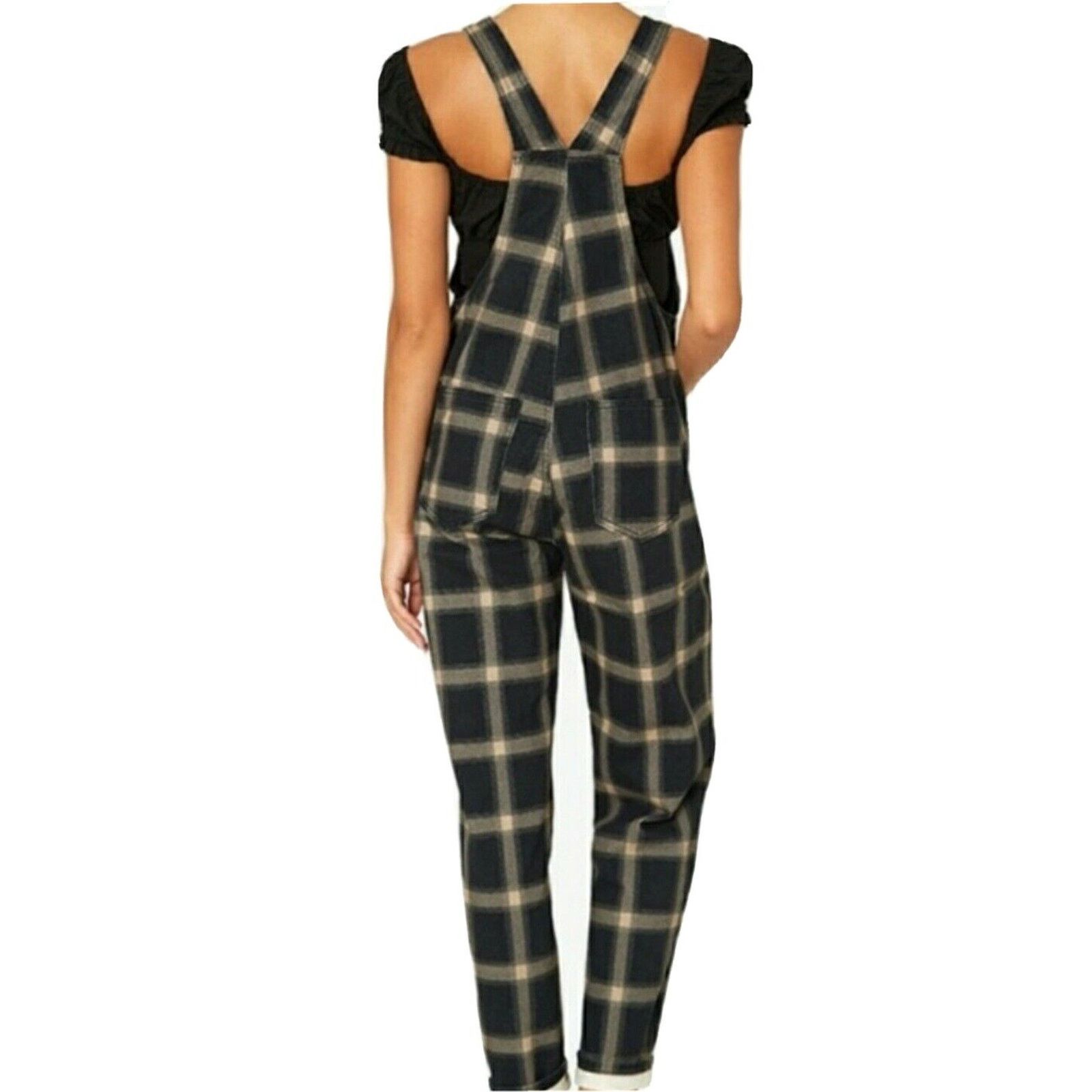 Vintage Danielle Bernstein x We Wore What Plaid Overalls Boyfriend S Size 32" / US 10 / IT 46 - 3 Thumbnail