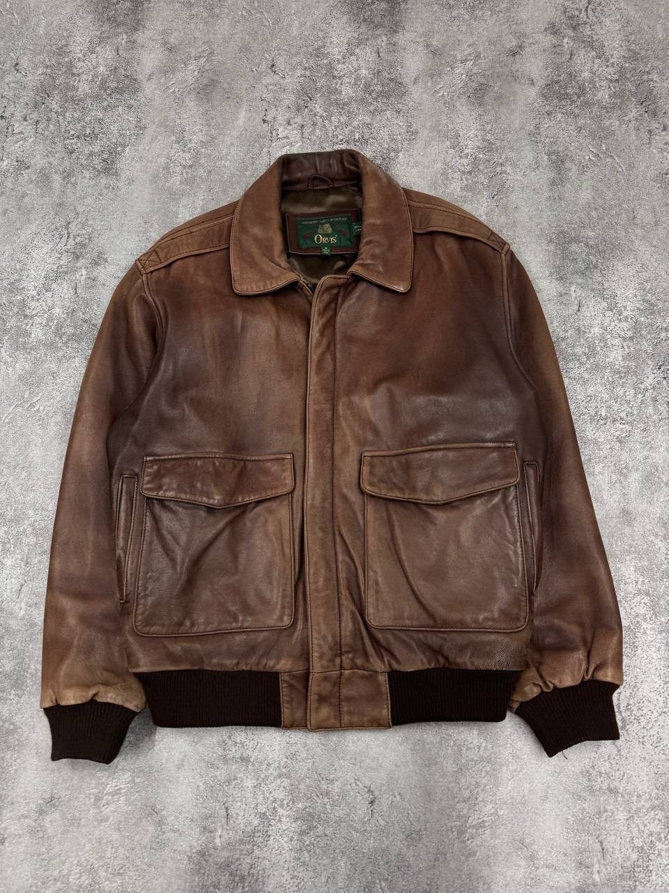 Orvis Orvis Men Vintage Leather Jacket Brown Bomber Genuine Size US M / EU 48-50 / 2 - 1 Thumbnail