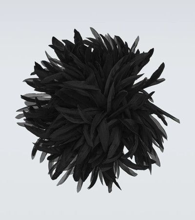 Saint Laurent Paris o1s1wg110824 Size: OS / 656754 Dahlia Brooch Silk in Black Size ONE SIZE - 1 Thumbnail