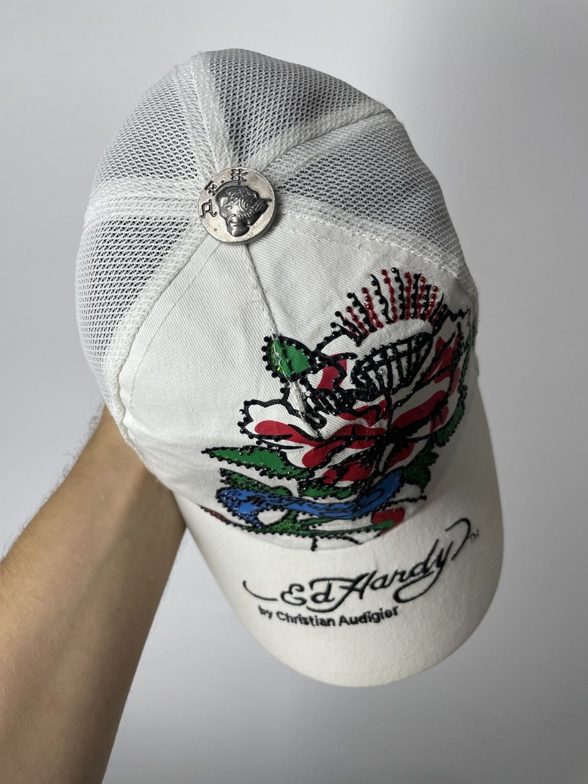 Ed Hardy × Vintage Vintage Ed Hardy rose Cap y2k Size ONE SIZE - 7 Thumbnail