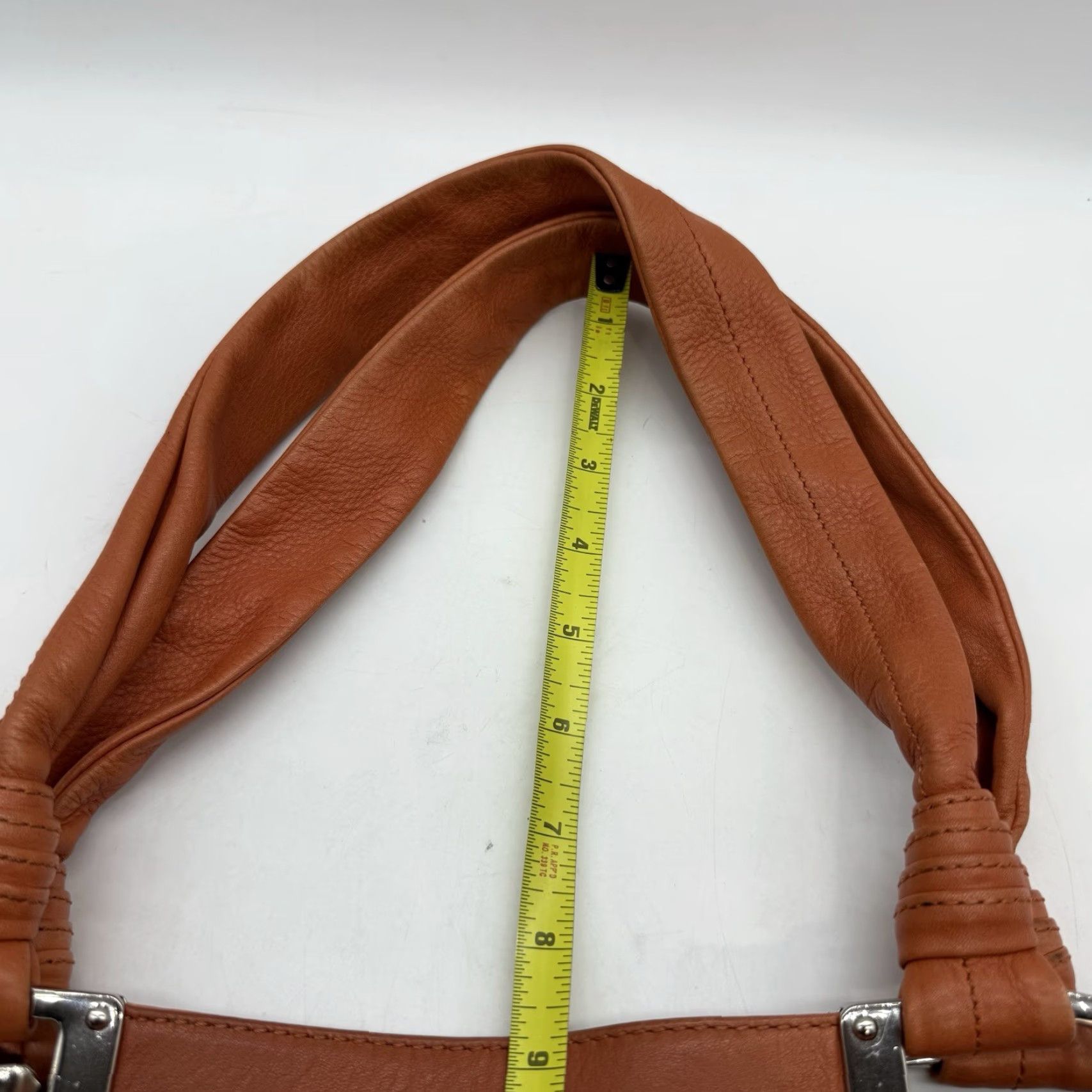 Doublet B. Makowsky Womens Orange Leather Shoulder Bag Medium Black Hardware Size ONE SIZE - 5 Thumbnail