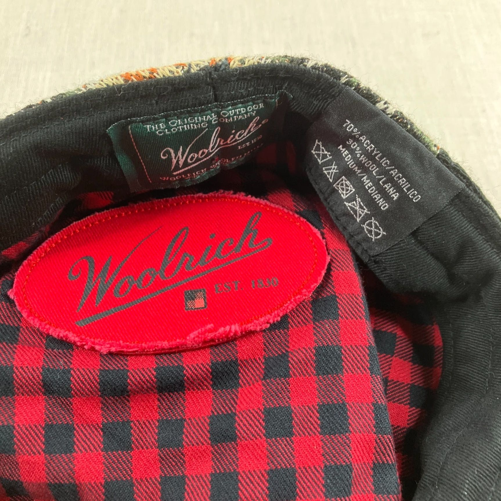 Vintage Woolrich Hat Mens Medium Red Fair Isle Wool Blend Beret News Boy Newsie Gatsby Cap Size ONE SIZE - 7 Thumbnail