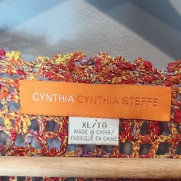 Vintage Cynthia Steffe Knit Art to Wear Cardigan Beaded Rainbow Gran Size XL / US 12-14 / IT 48-50 - 5 Thumbnail
