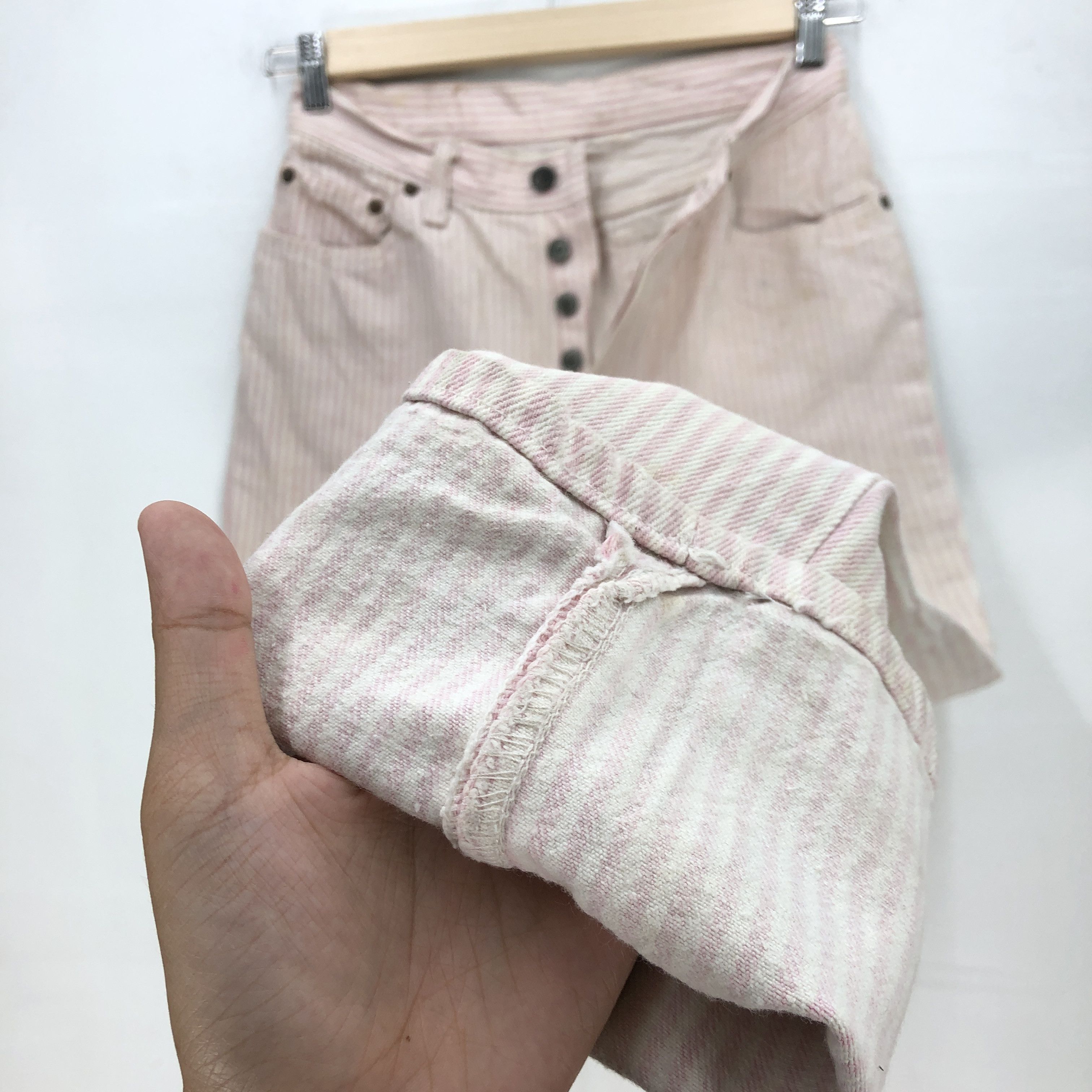 Levi's RARE Vintage 90s Levis 501 Jeans Levi's Striped Pink Denim Size 24" / US 00 / IT 34 - 8 Thumbnail