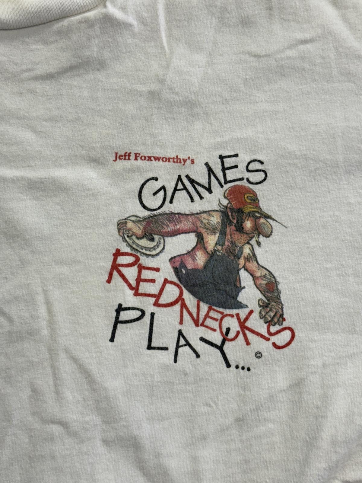 Designer Vintage Jeff Foxworthy T-shirt Games Red Necks Play Tee XL Size US XL / EU 56 / 4 - 5 Thumbnail
