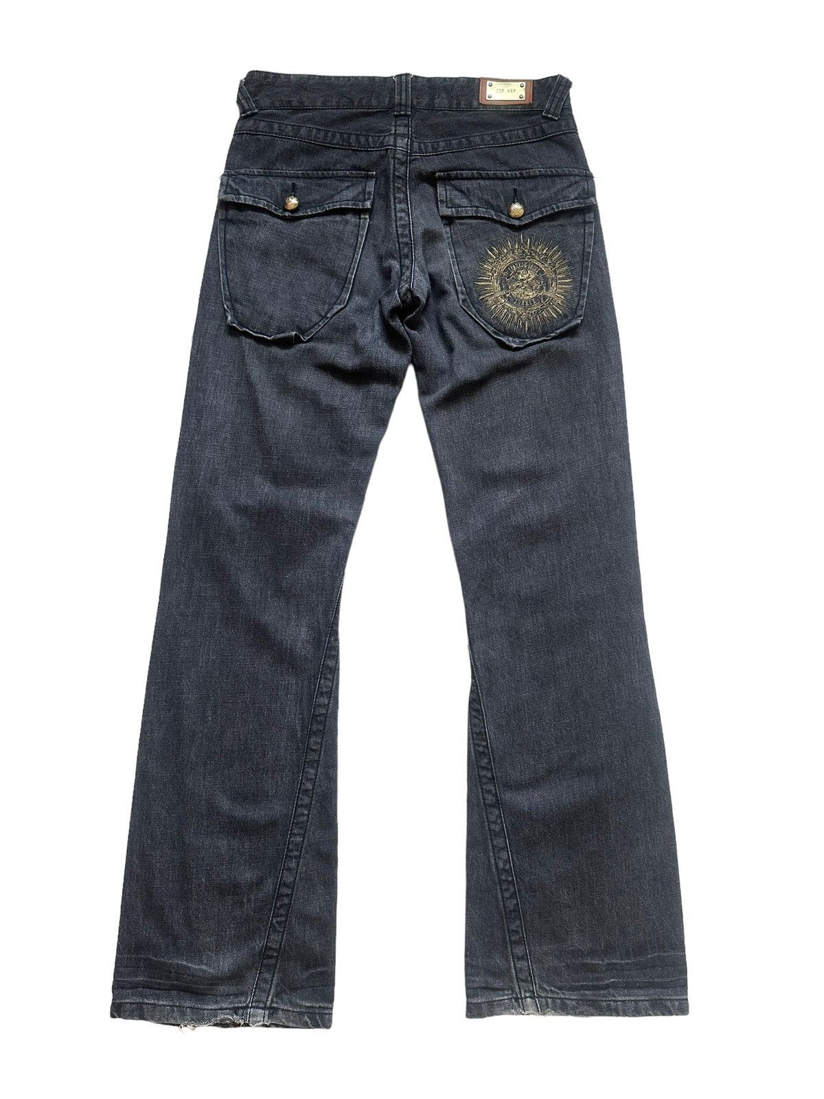 Hysteric Glamour Flare Jeans Junmen Distress Denim Low Rise Boot Cut Size US 33 - 3 Thumbnail