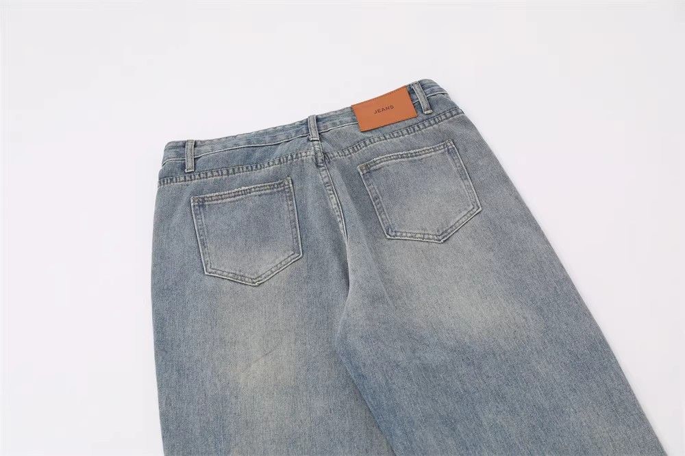 Japanese Brand × Jean Men's street vintage loose straight-leg washed jeans Size US 32 / EU 48 - 4 Thumbnail