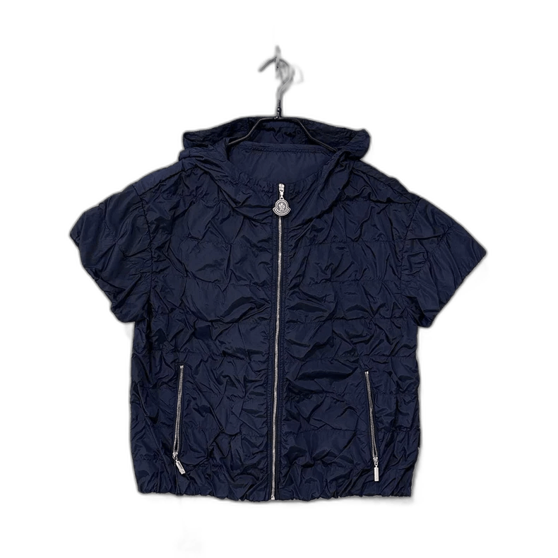 Moncler Short Sleeve Zip-Up Crinkled Jacket Size S / US 4 / IT 40 - 1 Thumbnail
