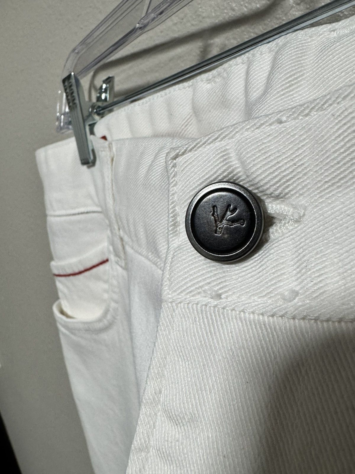Isaia Napolii Isaia Napoli Barchetta White Denim Designer Jeans Size US 36 / EU 52 - 6 Thumbnail