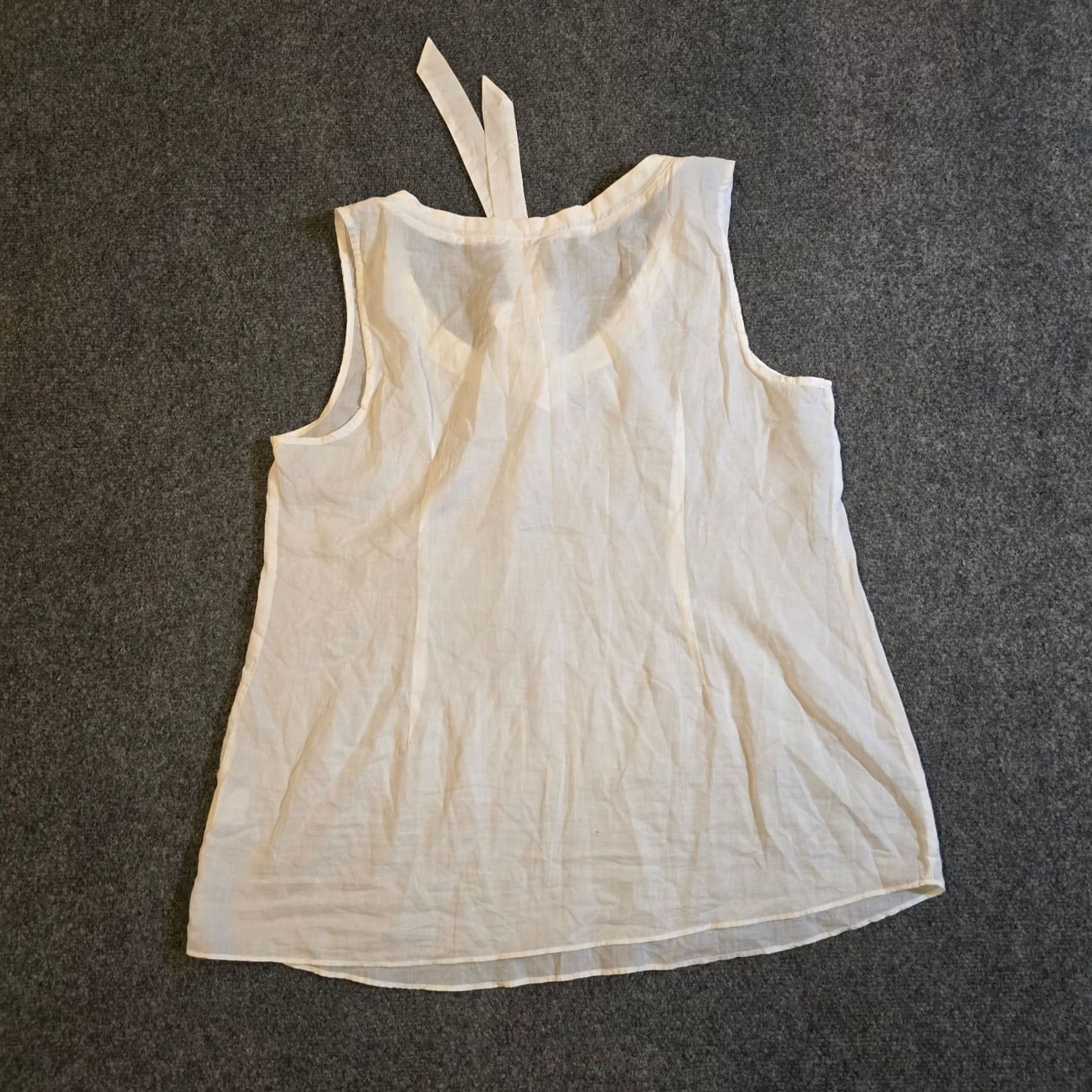 Vintage L.L. Bean Tank Top Womens Size 18 White Lightweight Sheer Tie Tank Top Casual Layer Shirt Size XXL / US 16-18 / IT 52-54 - 7 Thumbnail