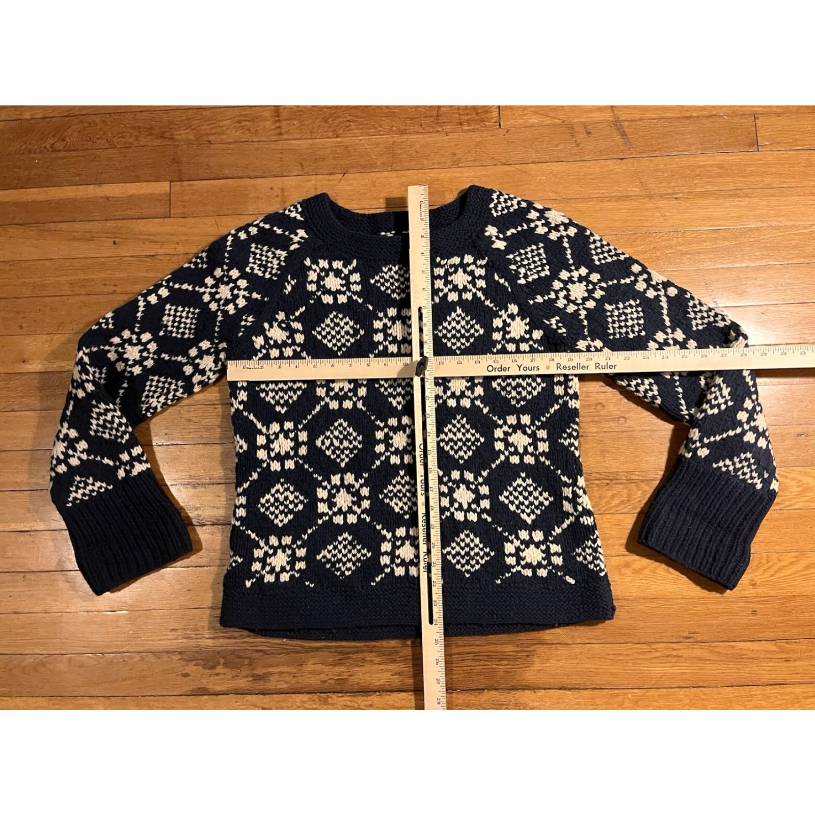 American Eagle Outfitters VINTAGE American Eagle Outfitters Hand Knit Fair Isle Sweater Women’s XL Blue Size XL / US 12-14 / IT 48-50 - 7 Thumbnail