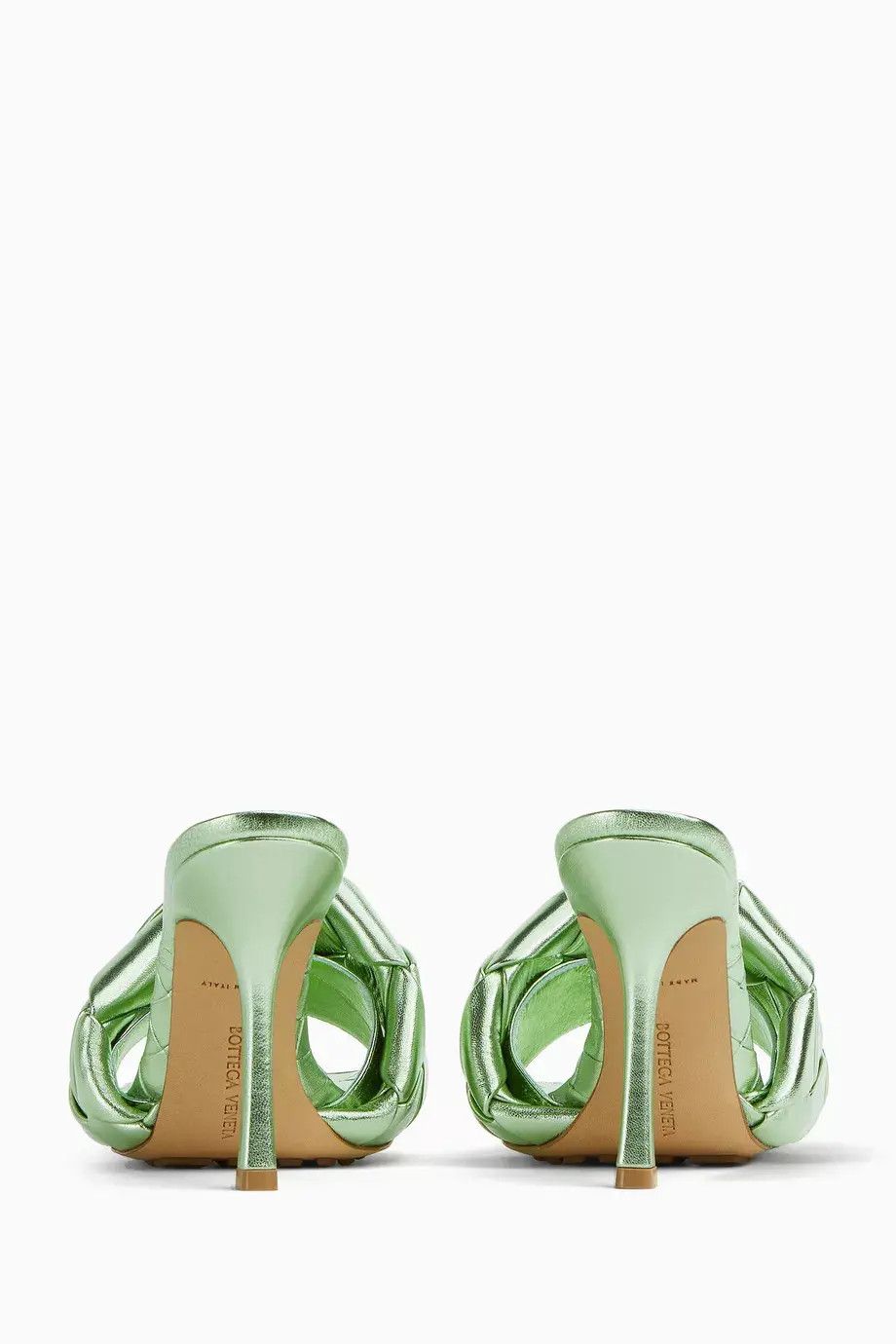 Bottega Veneta o1n1vont0325 Lido Mules in Light Green Size US 12 / IT 42 - 4 Thumbnail
