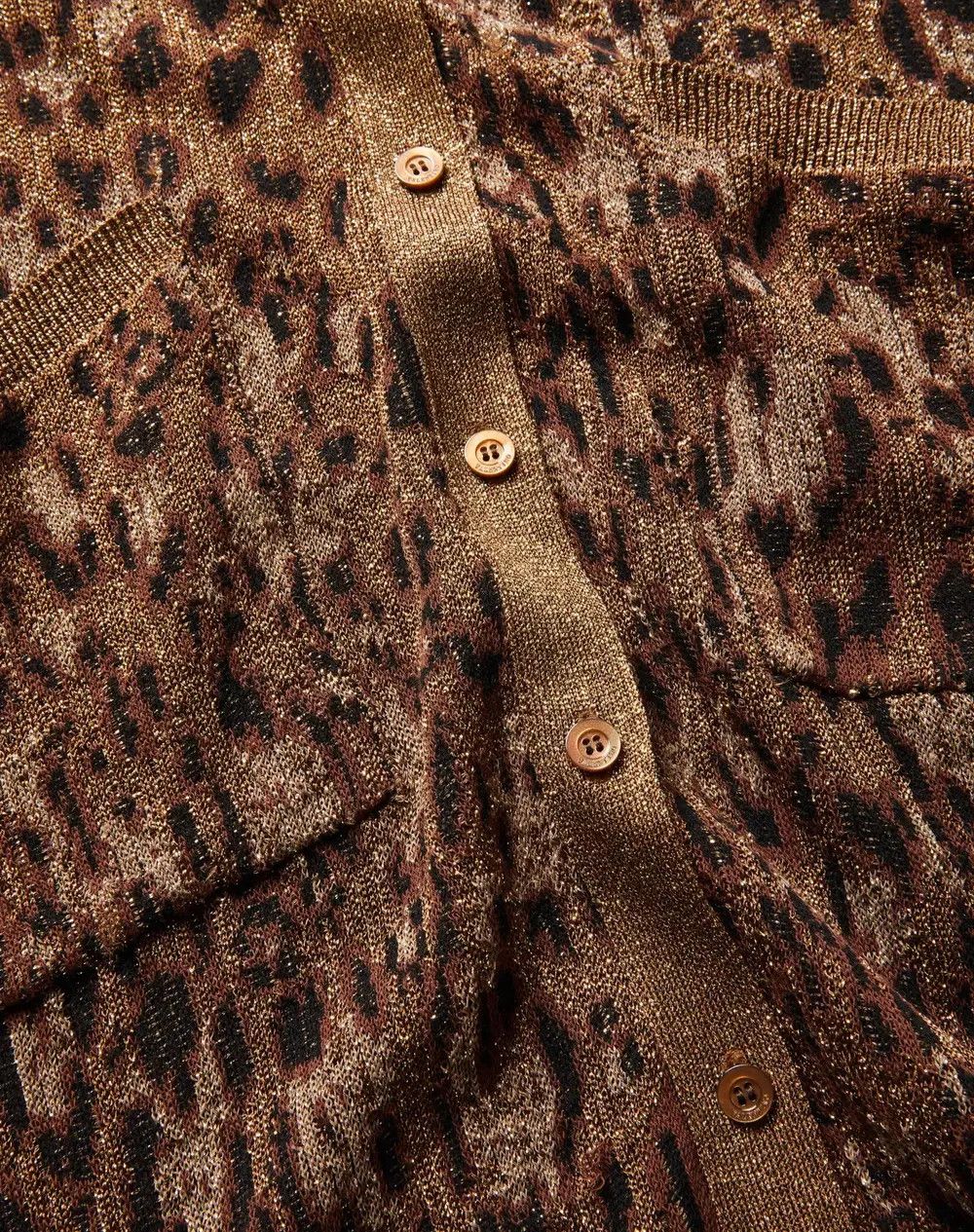 Valentino o1s1wg111125 Cardigan In Animalier Jacquard in Leopard/Brown Size M / US 6-8 / IT 42-44 - 5 Thumbnail