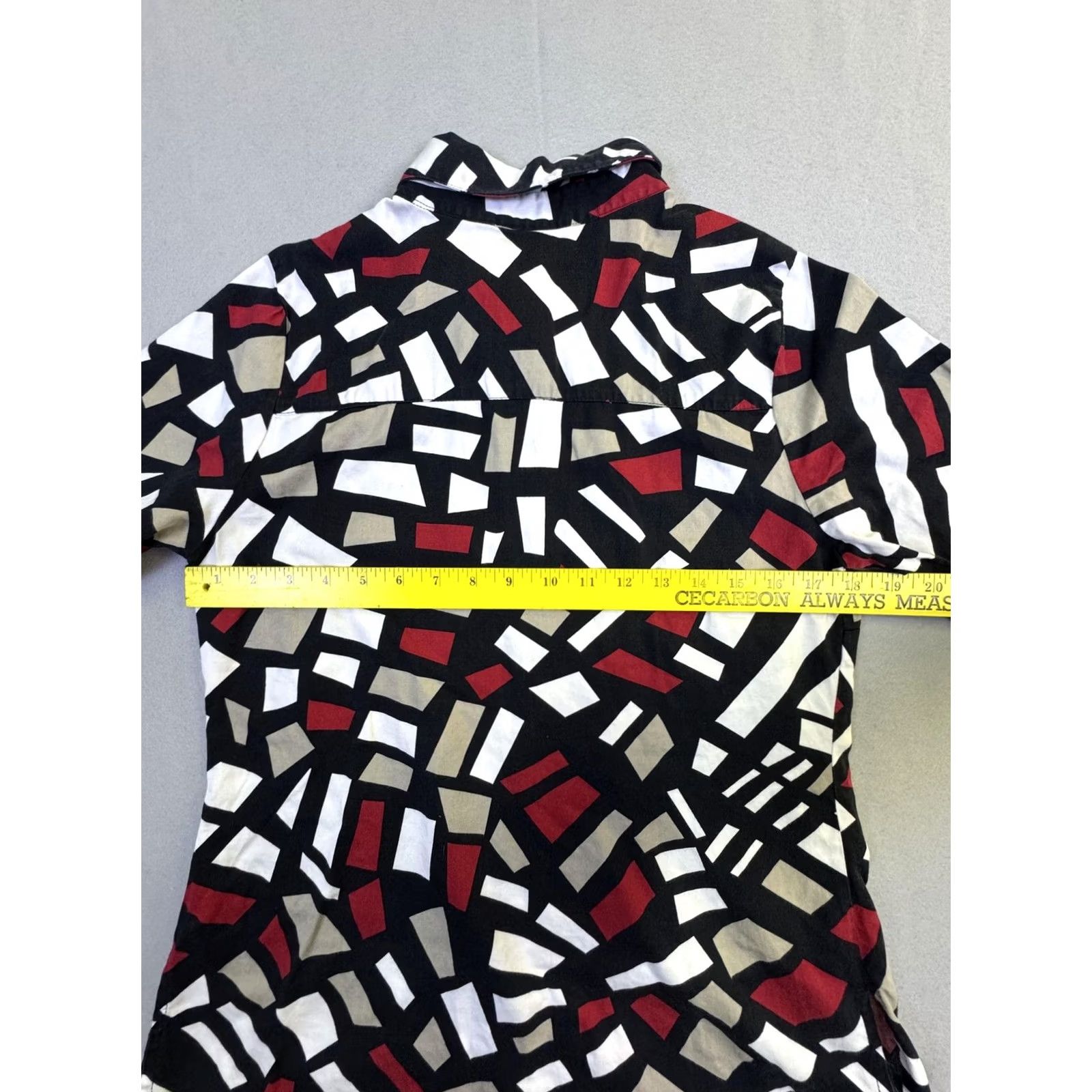 Globe Globe Womens Medium Multicolor Geometric Button Front Collared Top Cotton Shirt Size M / US 6-8 / IT 42-44 - 7 Thumbnail