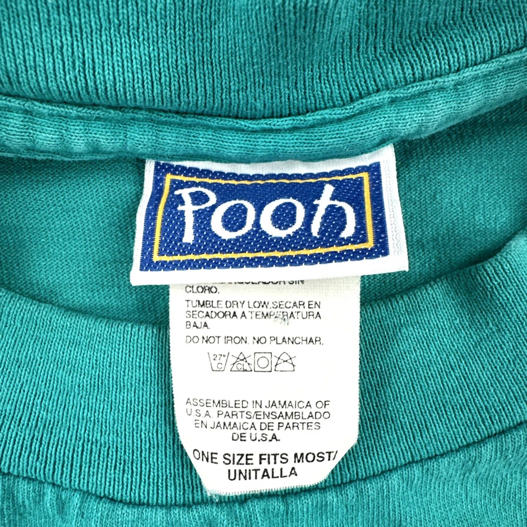 Vintage VINTAGE Pooh Graphic Tee Unisex One Size Fits Most Green 1990s Pooh Tiger Piglet Short Sleeve Men Size US M / EU 48-50 / 2 - 6 Thumbnail