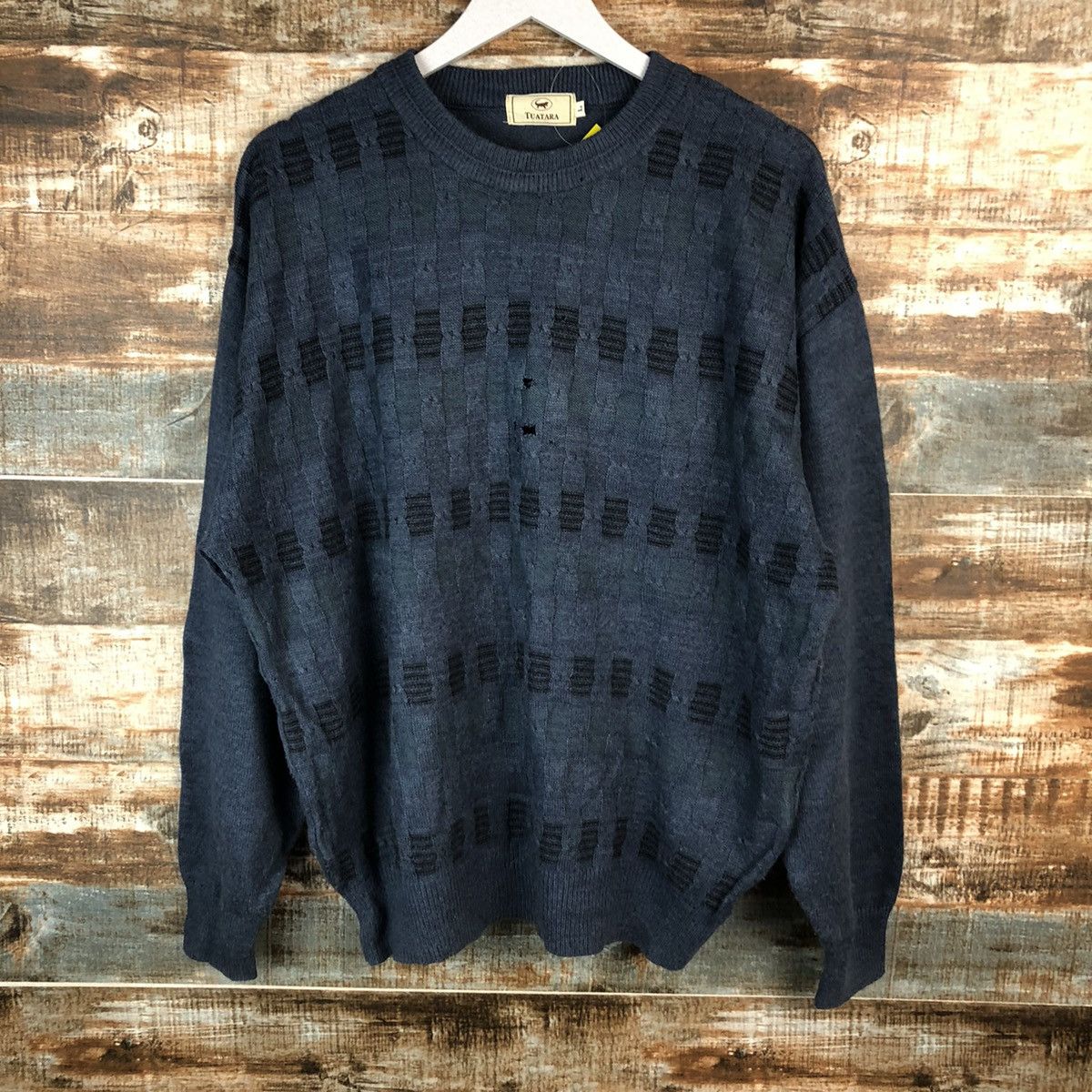 Vintage Tua Tara Dark Blue Stripe Knitwear sweatshirt #A1517 Size US L / EU 52-54 / 3 - 3 Thumbnail