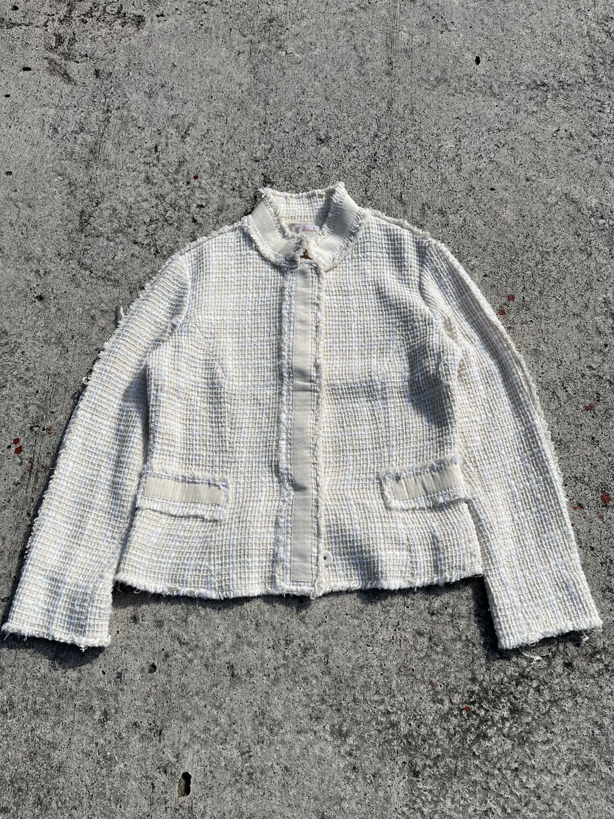 Pringle Of Scotland Pringle of Scotland Keegan Fringe Cropped Textured Jacket Size S / US 4 / IT 40 - 3 Thumbnail