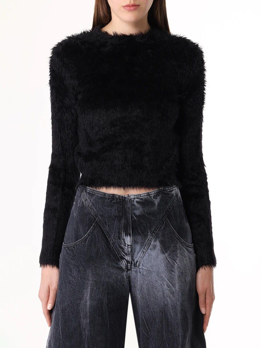 Balenciaga o1s1wg110126 Shrunk Sweater in Black Size US L / EU 52-54 / 3 - 4 Thumbnail