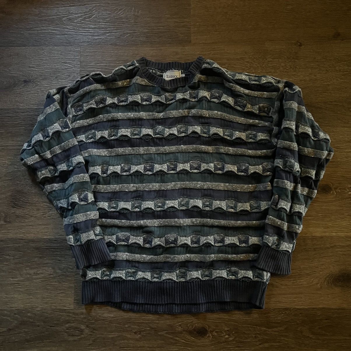 ESSAY ESSAY Chunky Coogi Style Sweater Size US XL / EU 56 / 4 - 1 Thumbnail