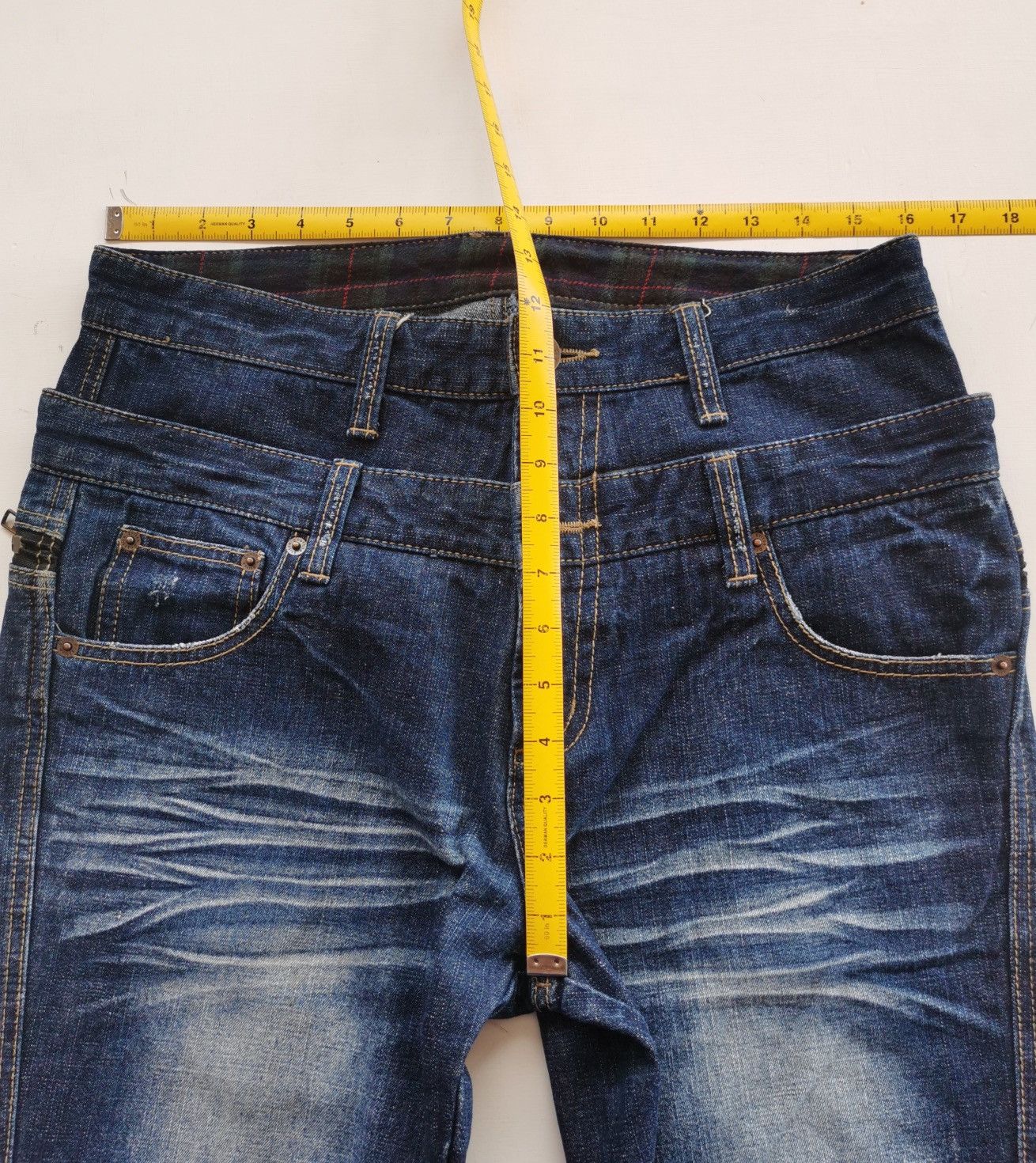 If Six Was Nine Stitch Graffito Double Waist Denim Jeans Size US 32 / EU 48 - 7 Thumbnail