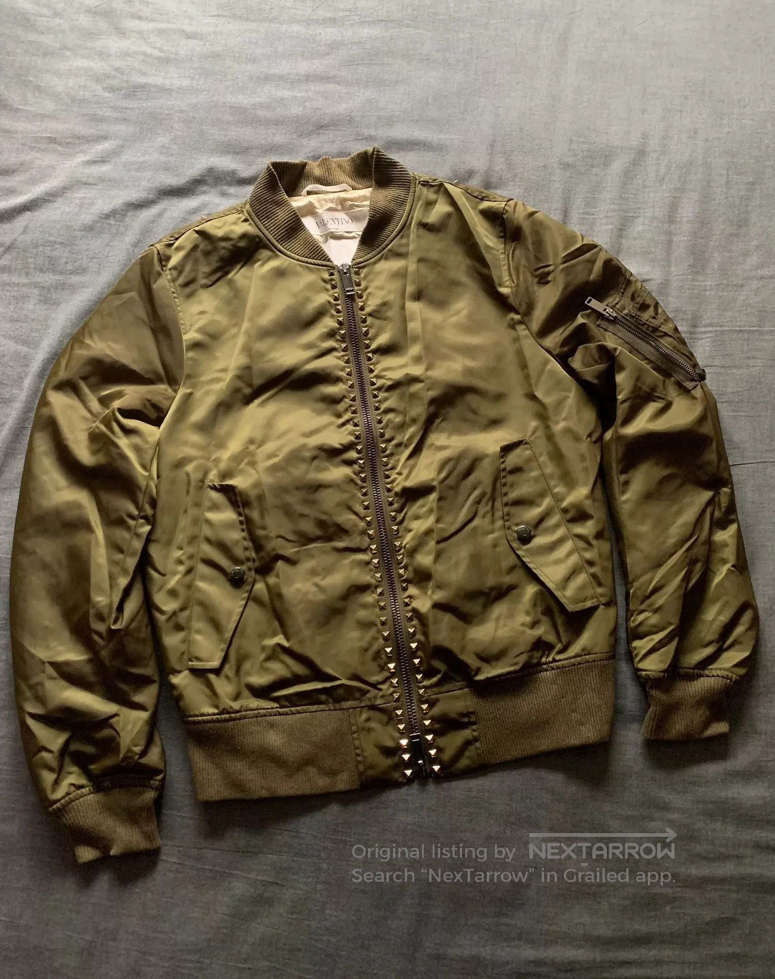Valentino Valentino Rivet MA1 Bomber Jacket. Size US M / EU 48-50 / 2 - 1 Thumbnail
