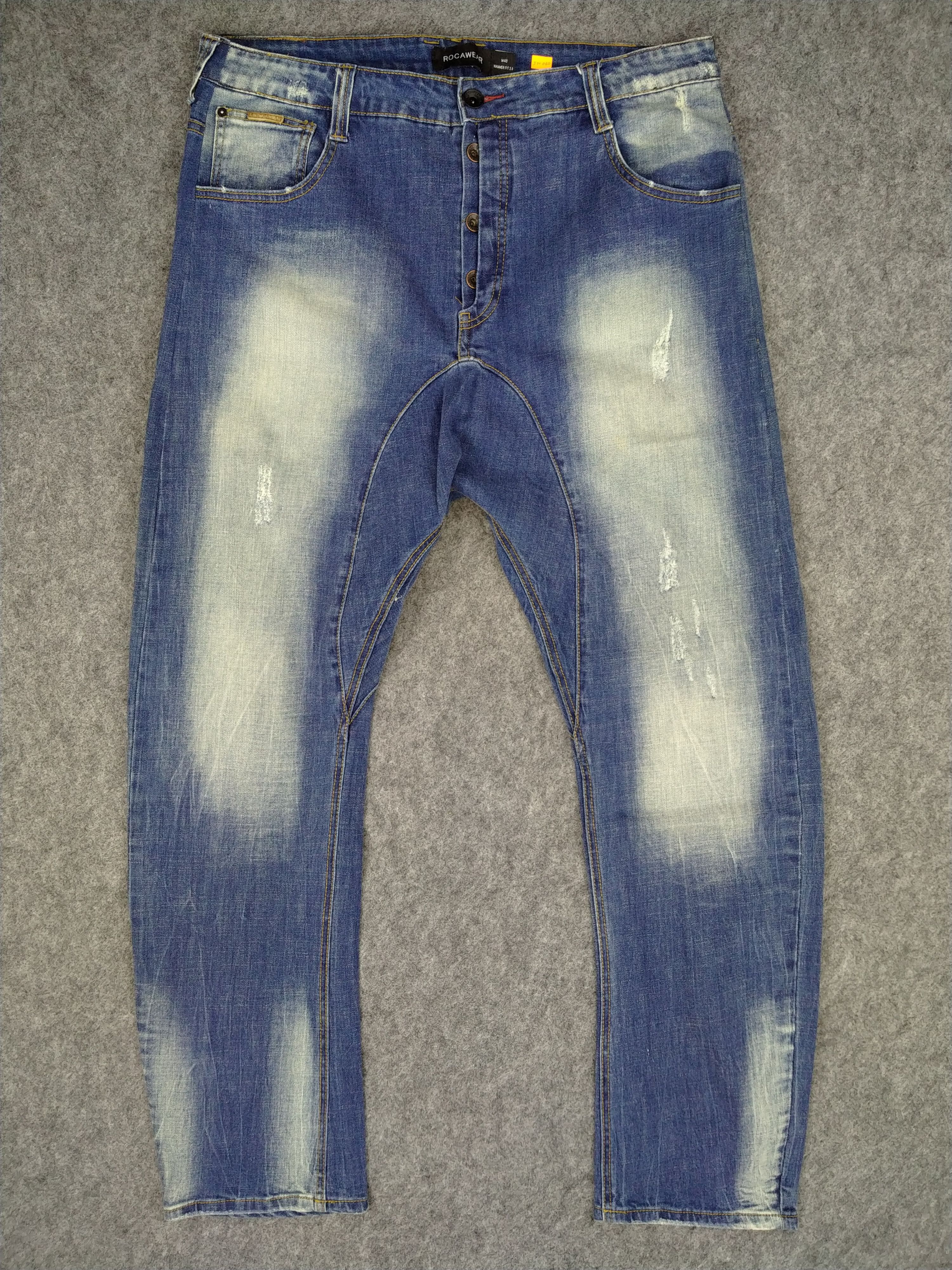 Japanese Brand Rocawear Stretchable Distressed Denim 39x32 -JN060 Size US 39 - 1 Thumbnail