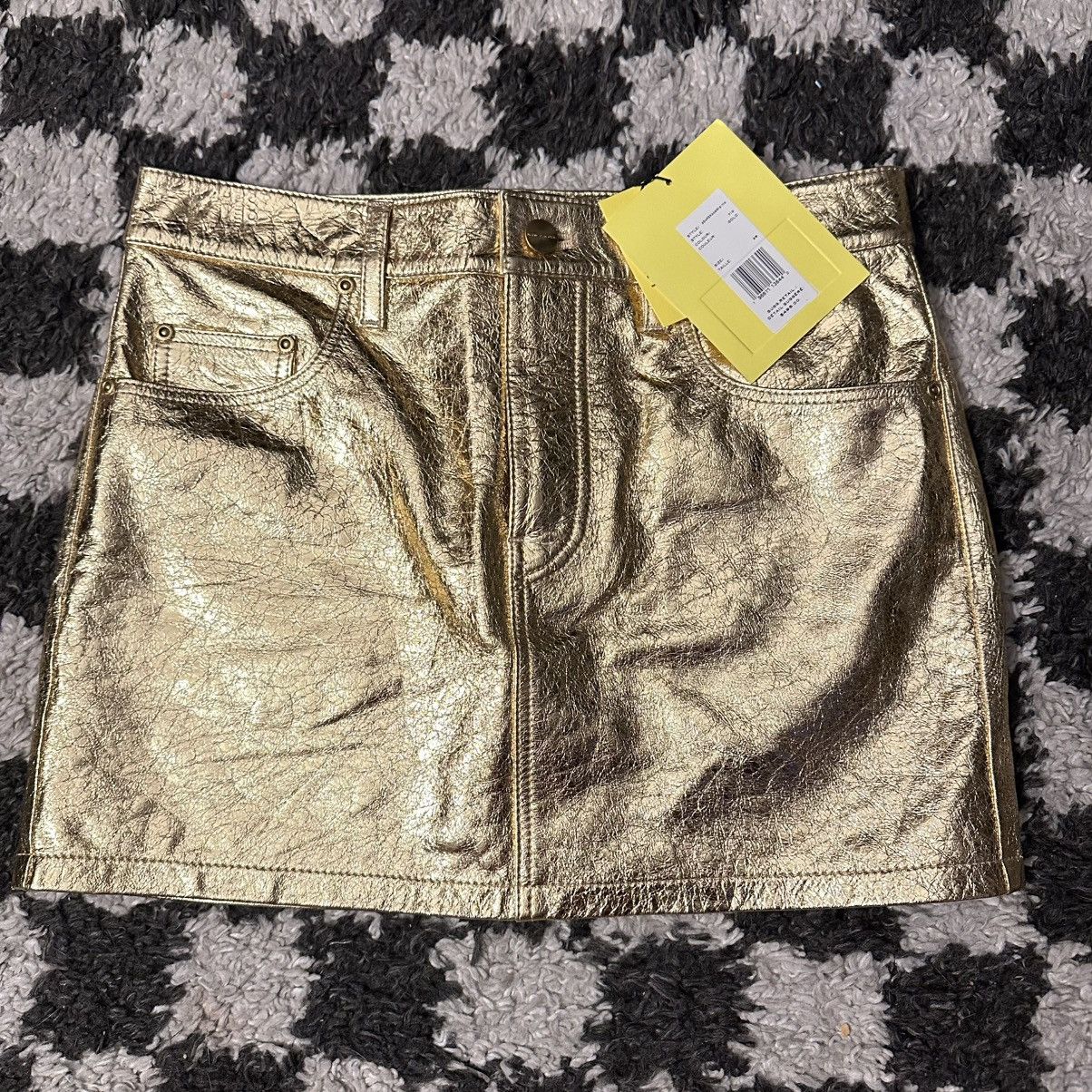 Marc Jacobs NWT! Marc Jacobs Gold Leather Skirt Size 25" / US 0 / IT 36 - 1 Thumbnail