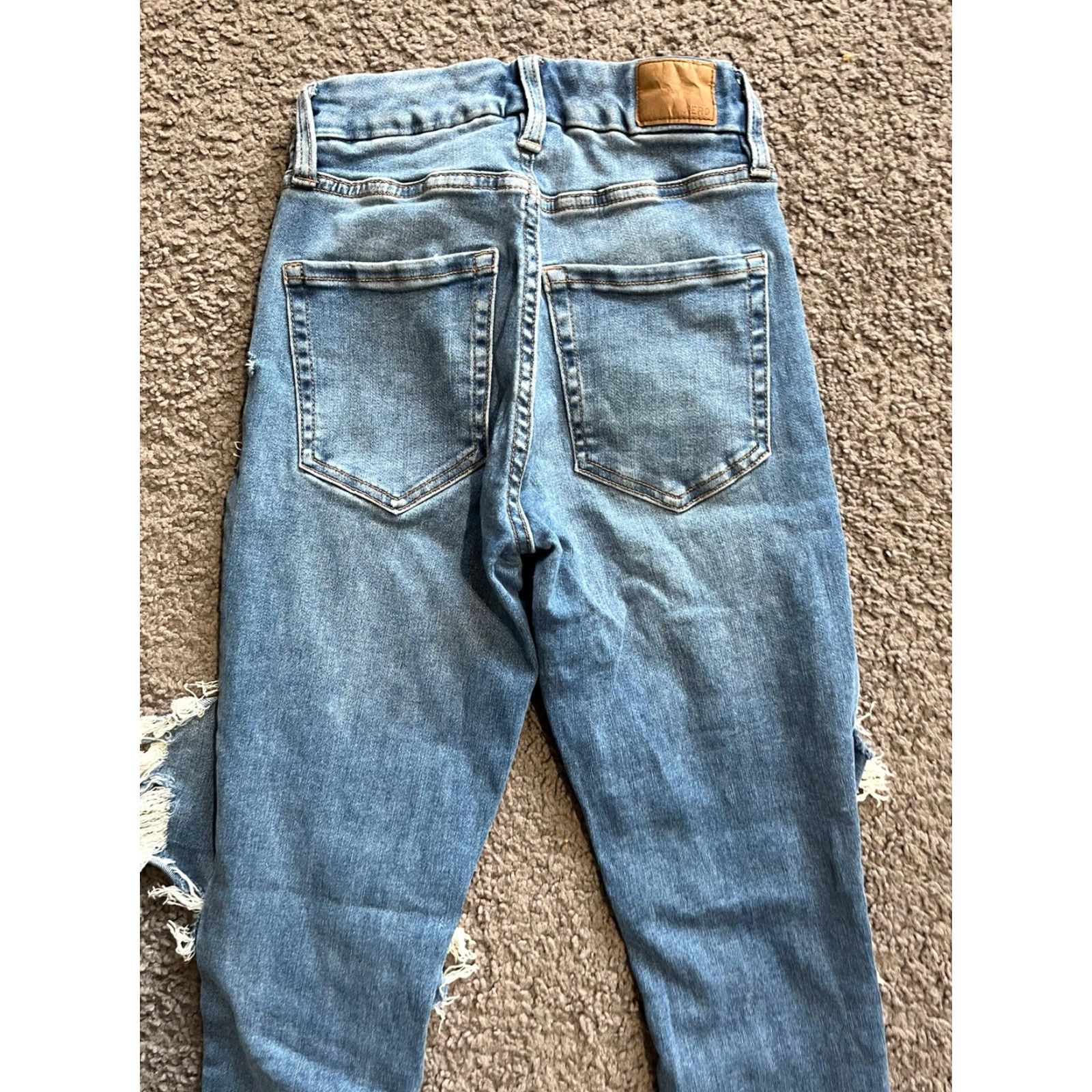 Vintage Aeropostale Jeans Womens 2 High Rise Distressed Jegging Stretch Denim Blue 5-Pocket Womens Size 26" / US 2 / IT 38 - 5 Thumbnail