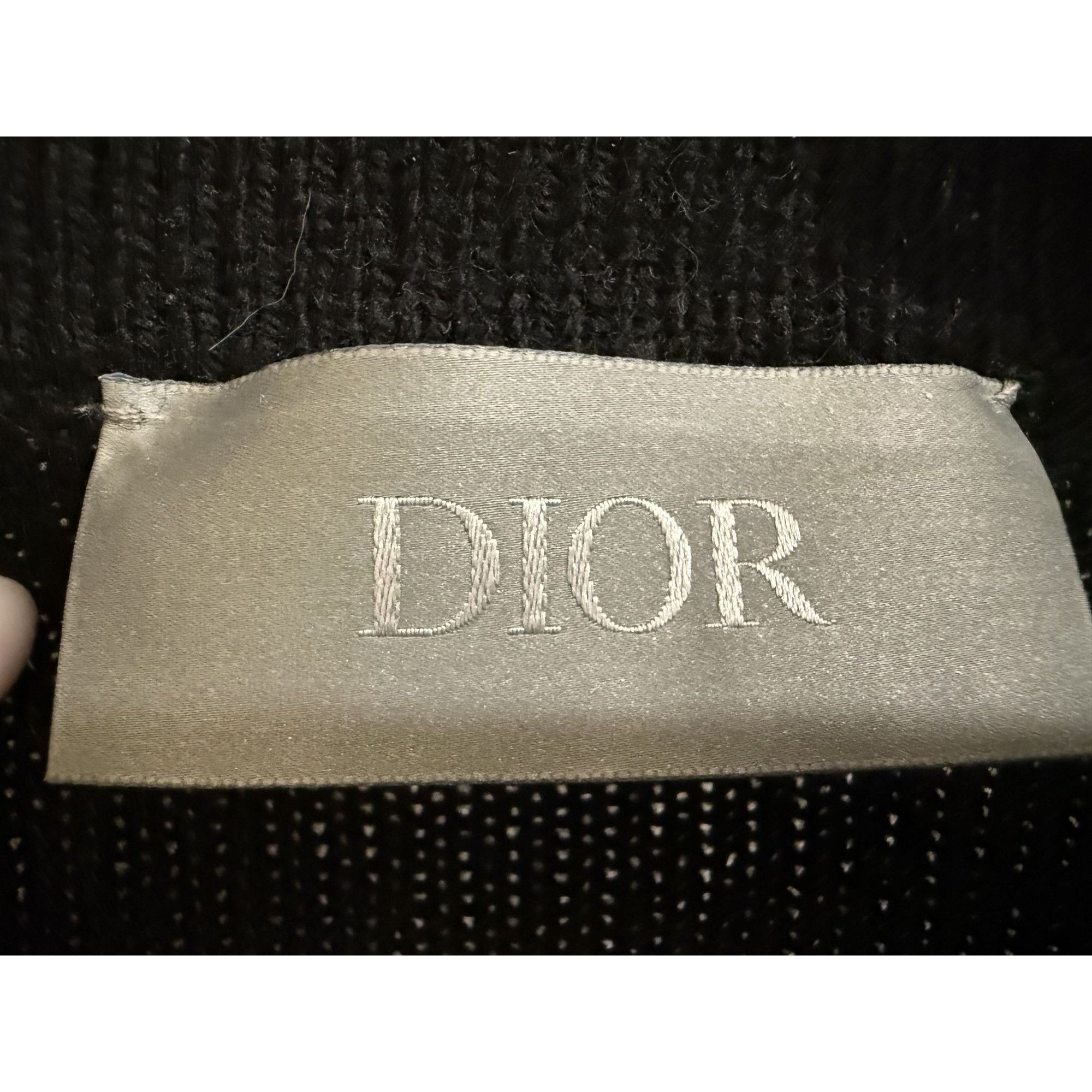 Dior Christian Dior Couture Black Embroidered Cashmere & Viscose Size M / US 6-8 / IT 42-44 - 3 Thumbnail