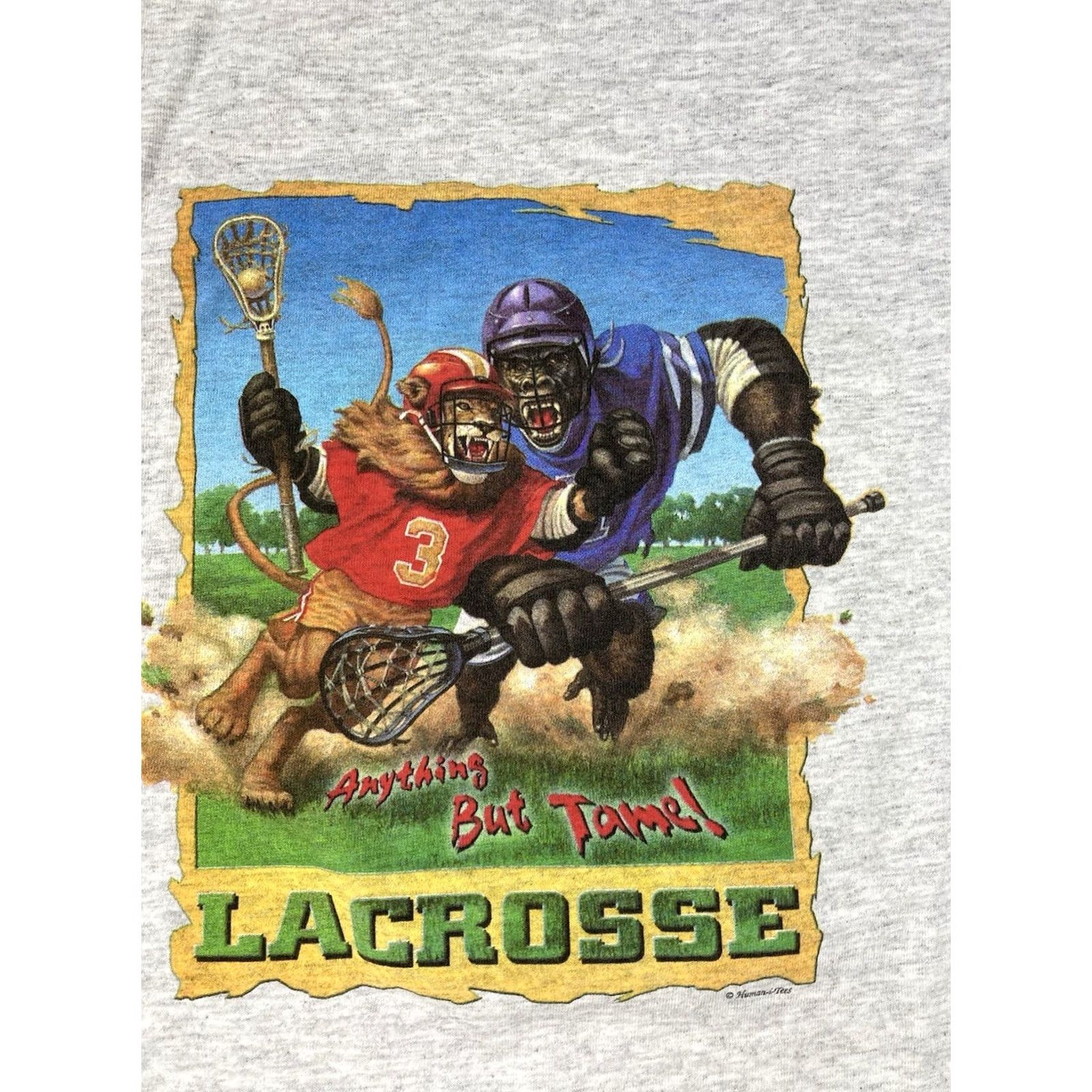 Vintage VINTAGE Human-i-Tees Lacrosse Lion & Gorilla Tank Top T-shirt Men Large USA 90s Size US L / EU 52-54 / 3 - 2 Thumbnail