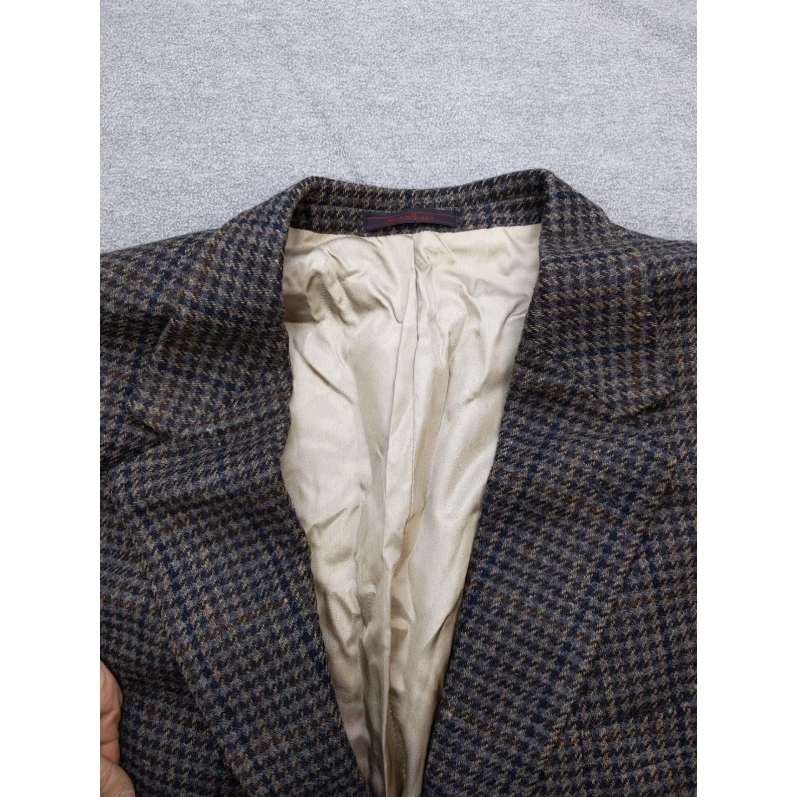 Etienne Aigner Etienne Aigner Blazer Mens 50R Brown Check Tweed Sport Coat Jacket Classic Size 50R - 5 Thumbnail