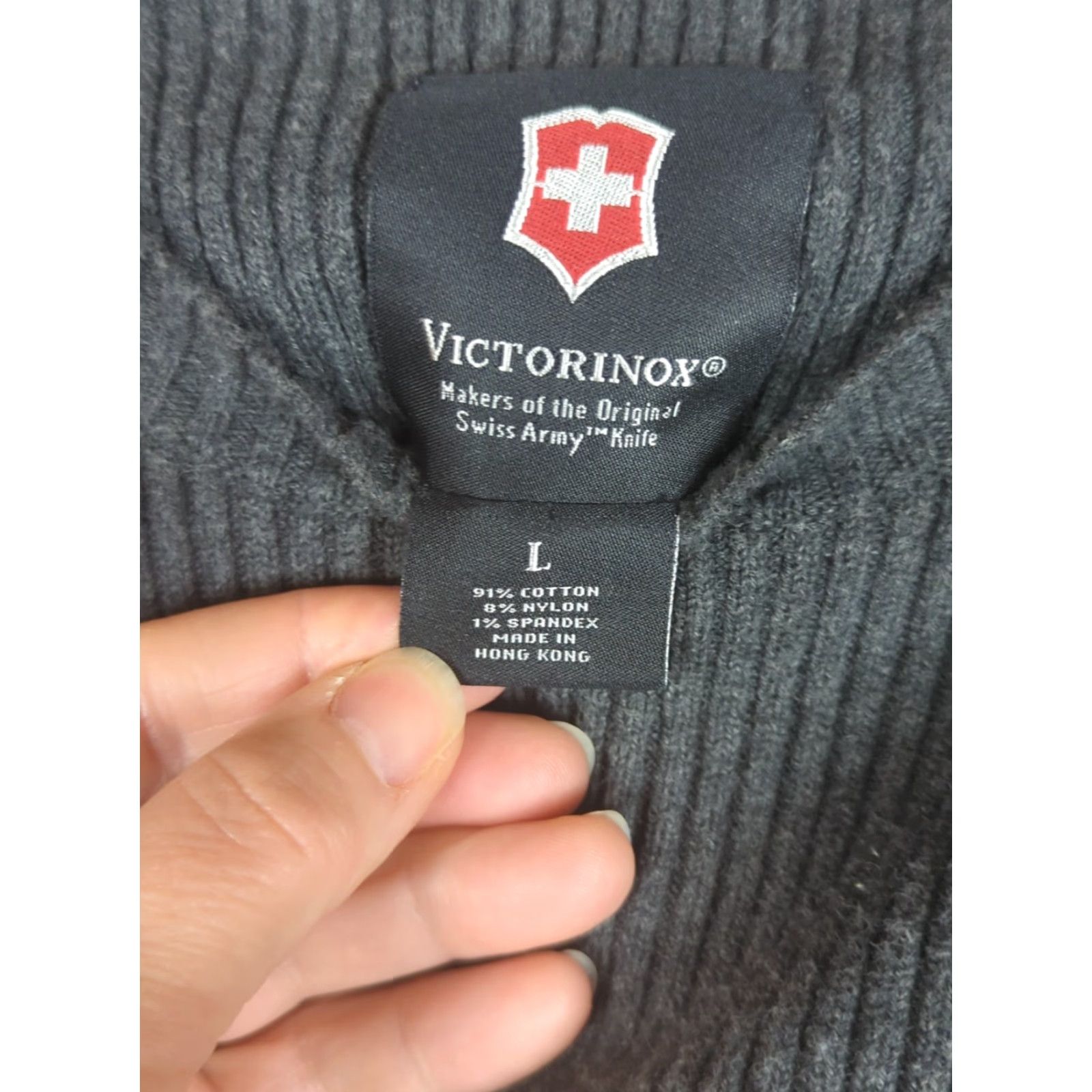 Victorinox VINTAGE Victorinox Gray Heavy Weight Cotton Ribbed Knit Crewneck Sweater L Mens Pullover Casual Winter Fall Spring Size US L / EU 52-54 / 3 - 5 Thumbnail
