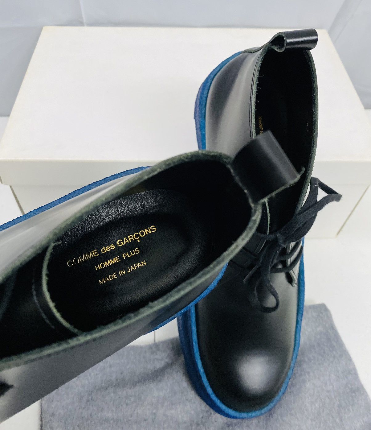 Comme des Garcons Homme Plus CDGHP 🇯🇵 black calf platform gum sole ankle boot 7 25 NEW Size US 7 / EU 40 - 3 Thumbnail