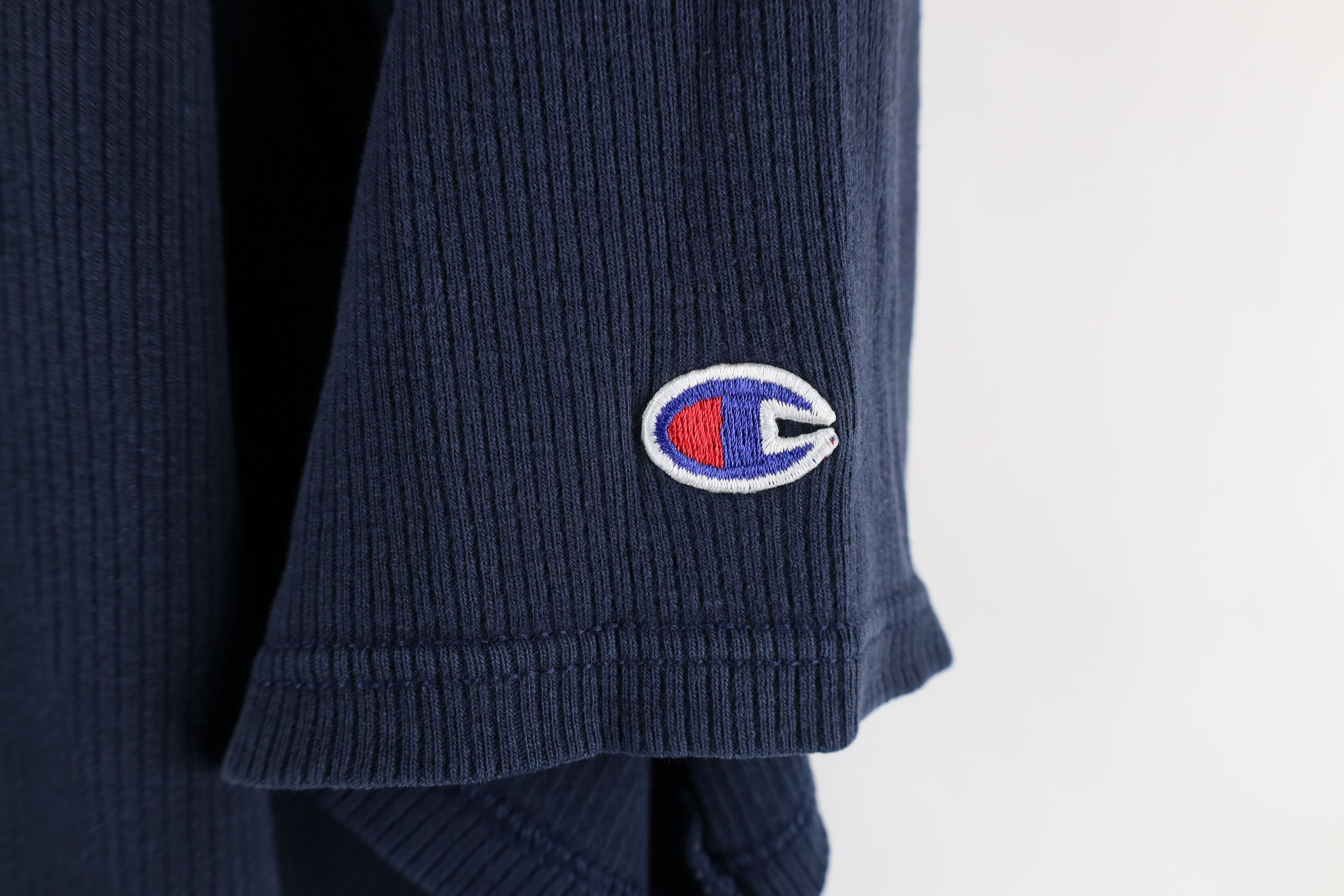Champion × Vintage Vintage 90s Champion Out Ribbed Knit Short Sleeve T-Shirt Size US L / EU 52-54 / 3 - 4 Thumbnail