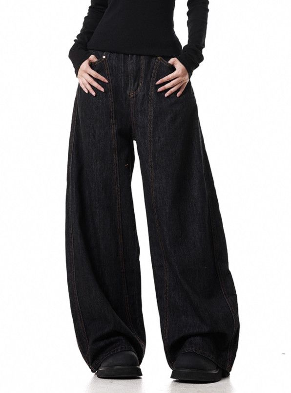 Japanese Brand American retro wide-leg loose straight curved jeans for men Size US 32 / EU 48 - 1 Thumbnail