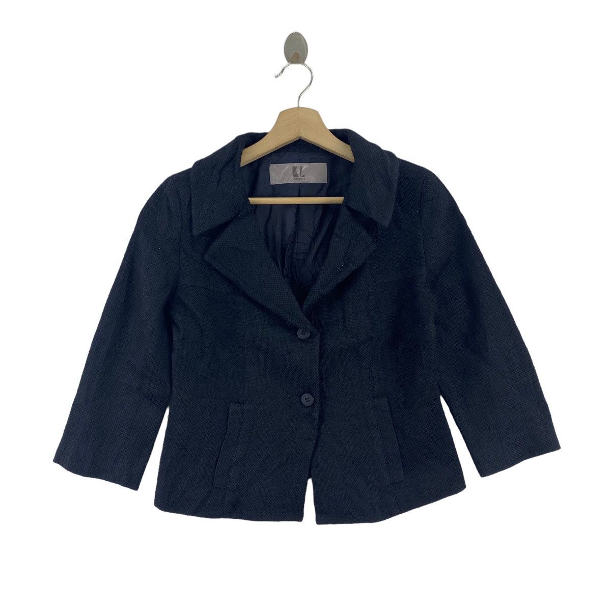 KARL LAGERFELD Germany Designer Blue Wool Coat
